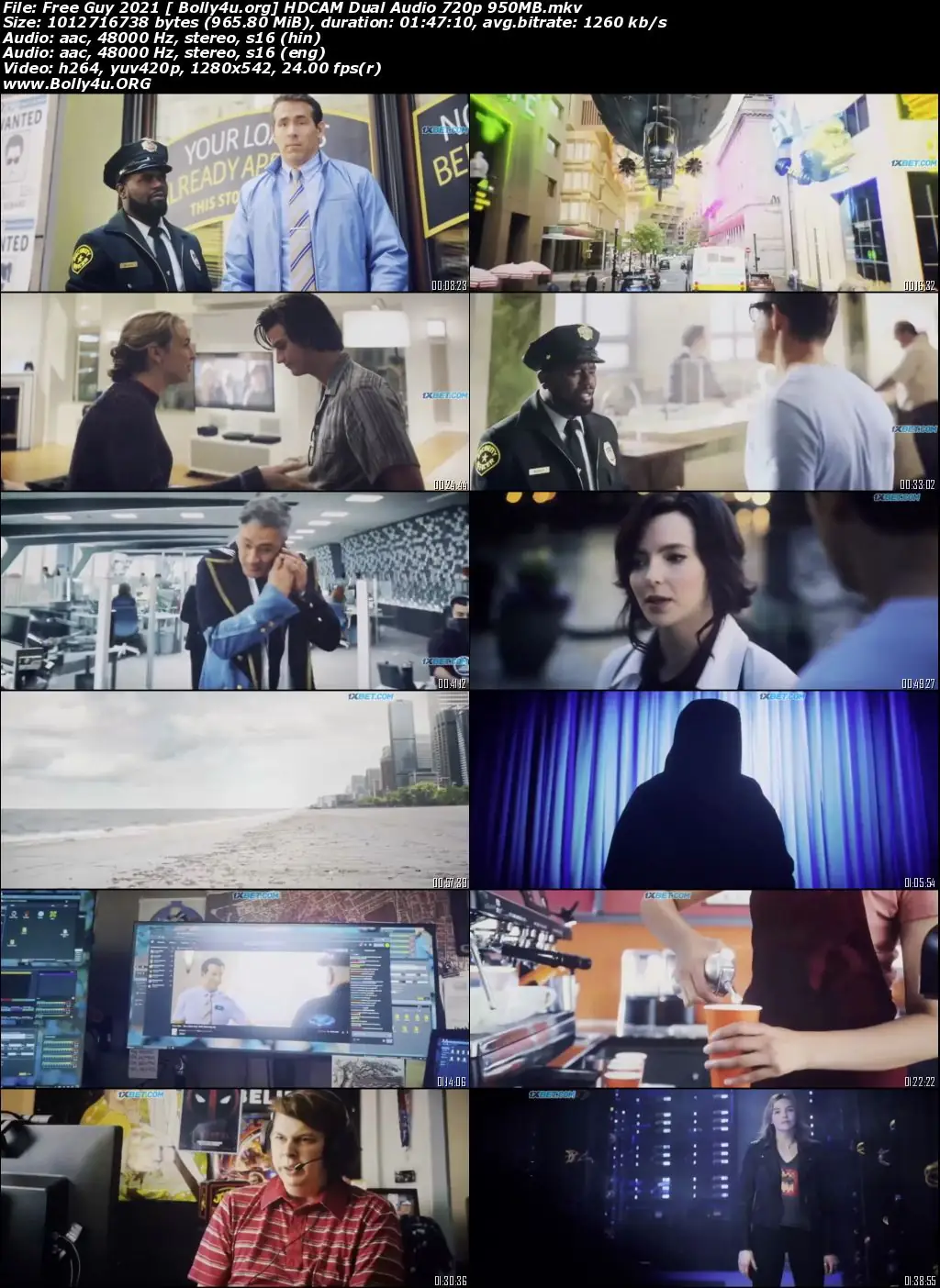 Free Guy 2021 HDCAM 300MB Hindi CAM Cleaned Dual Audio 480p Download