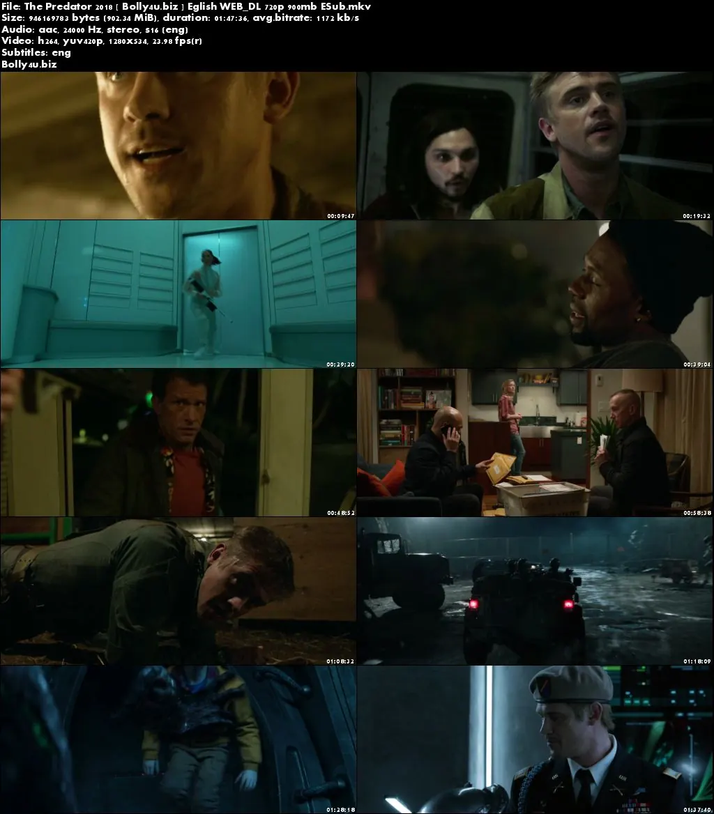 The Predator 2018 WEB-DL 300Mb English 480p ESub Download