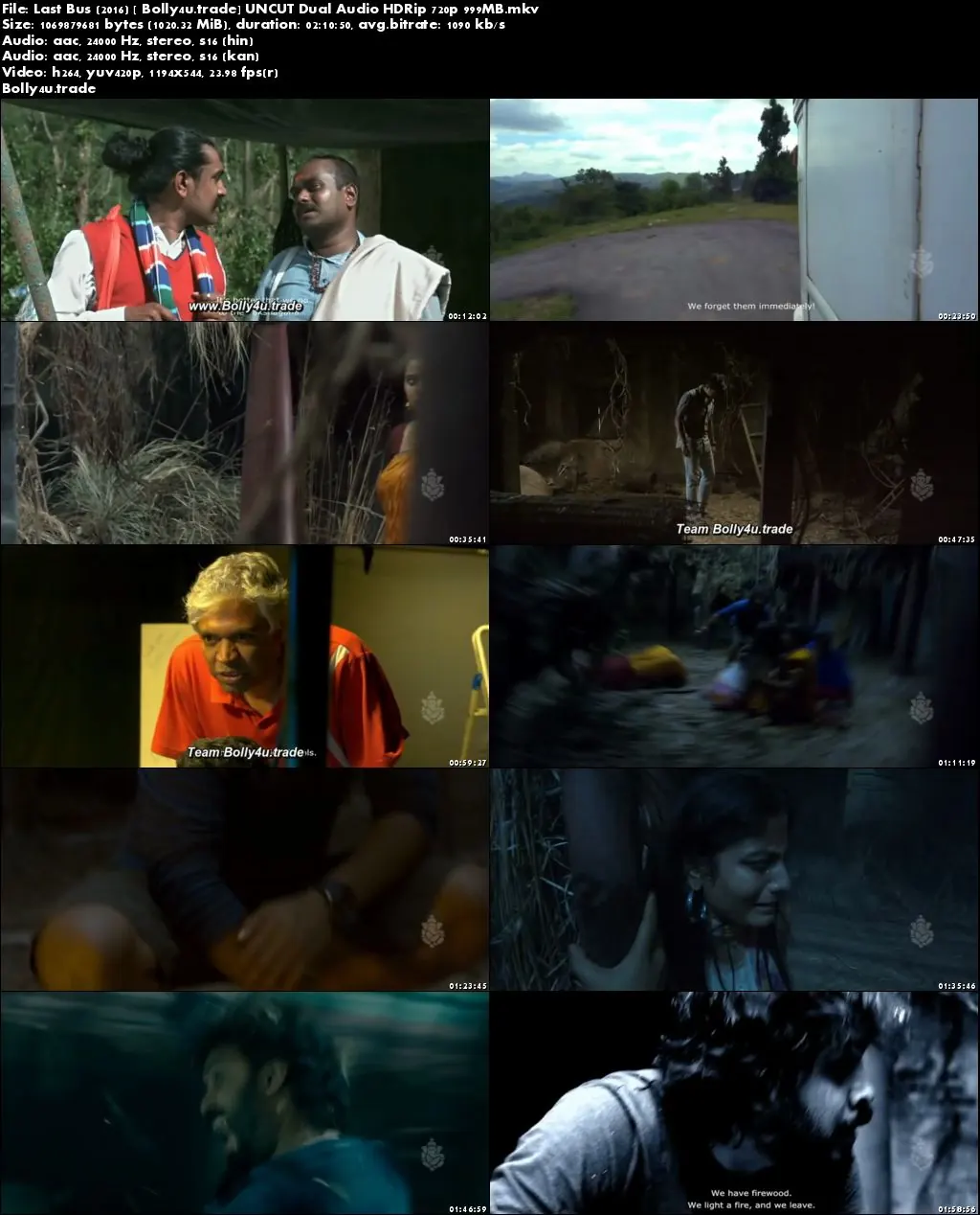 Last Bus 2016 HDRip 999Mb UNCUT Hindi Dual Audio 720p Download