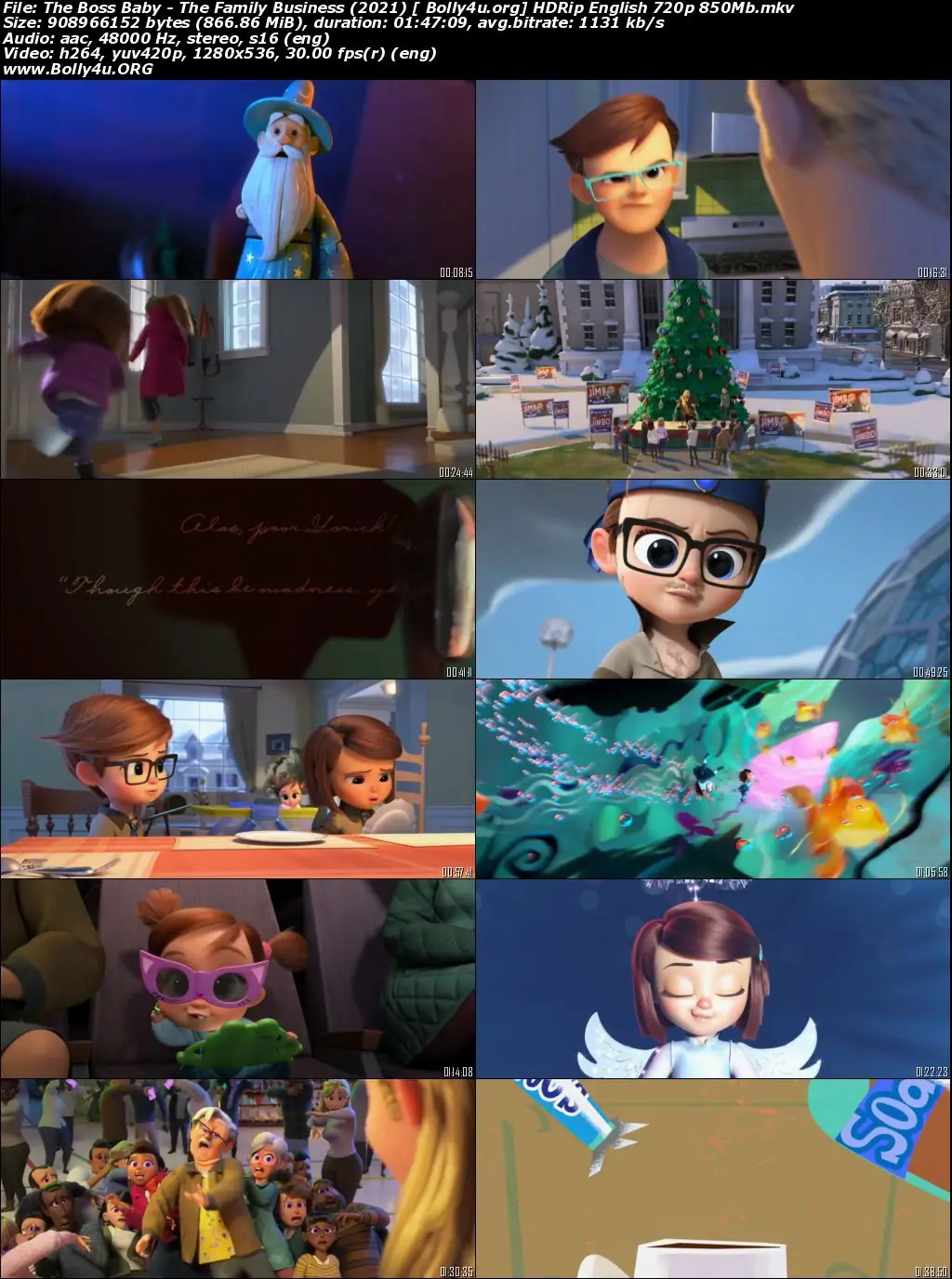 The Boss Baby The Family Business 2021 HDRip 350Mb English 480p ESub Download