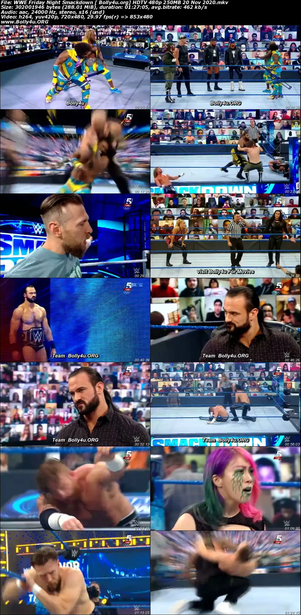 WWE Friday Night Smackdown HDTV 480p 250MB 20 November 2020 Download