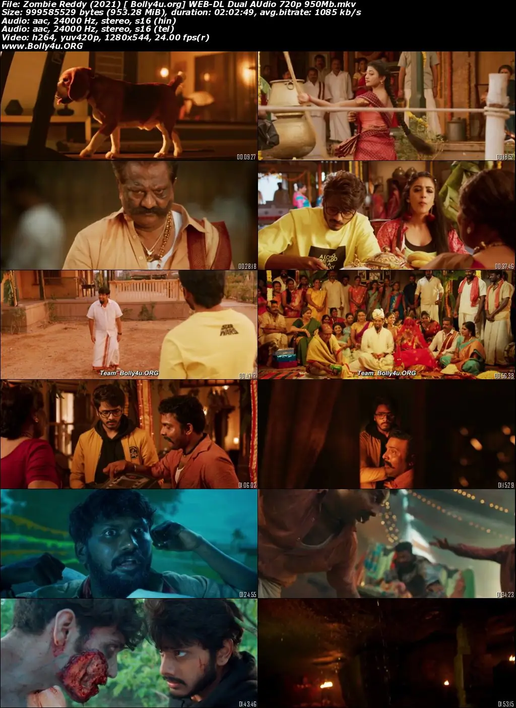Zombie Reddy 2021 WEB-DL 400Mb UNCUT Hindi Dual Audio ORG 480p Download