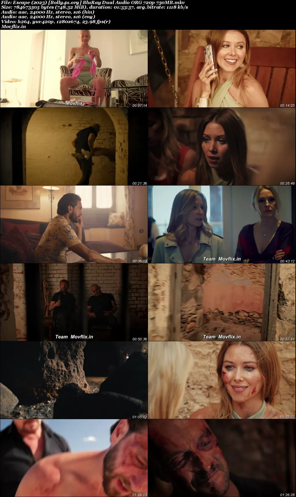 Escape 2023 BluRay Hindi Dual Audio ORG Full Movie Download 1080p  720p  480p