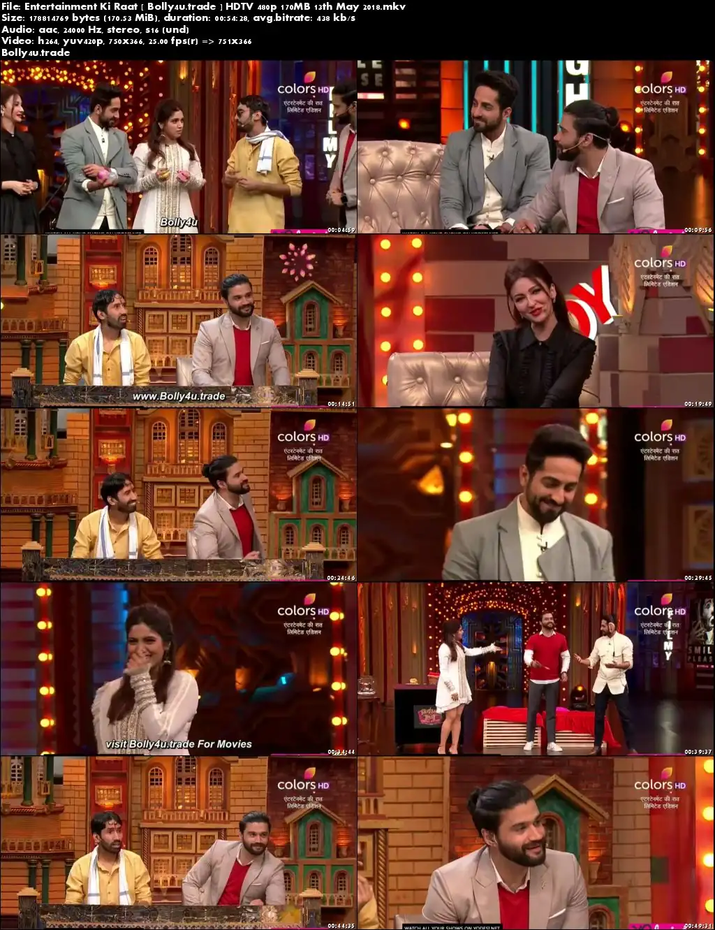 Entertainment Ki Raat HDTV 480p 170MB 13 May 2018 Download