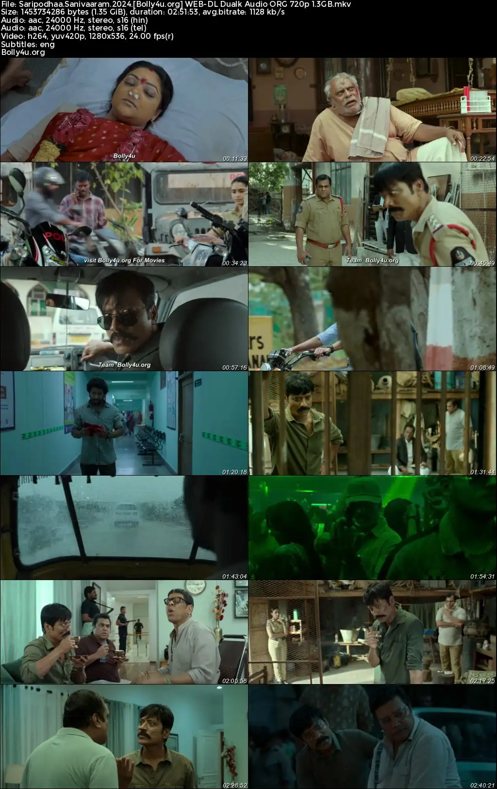 Saripodhaa Sanivaaram 2024 WEB-DL UNCUT Hindi Dual Audio ORG Full Movie Download 1080p  720p  480p