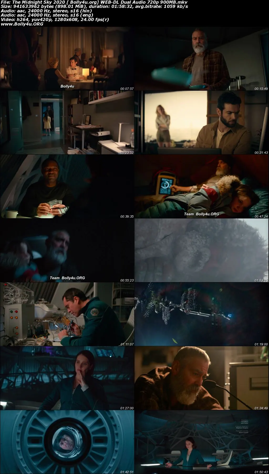 The Midnight Sky 2020 WEB-DL 900Mb Hindi Dual Audio 720p Download