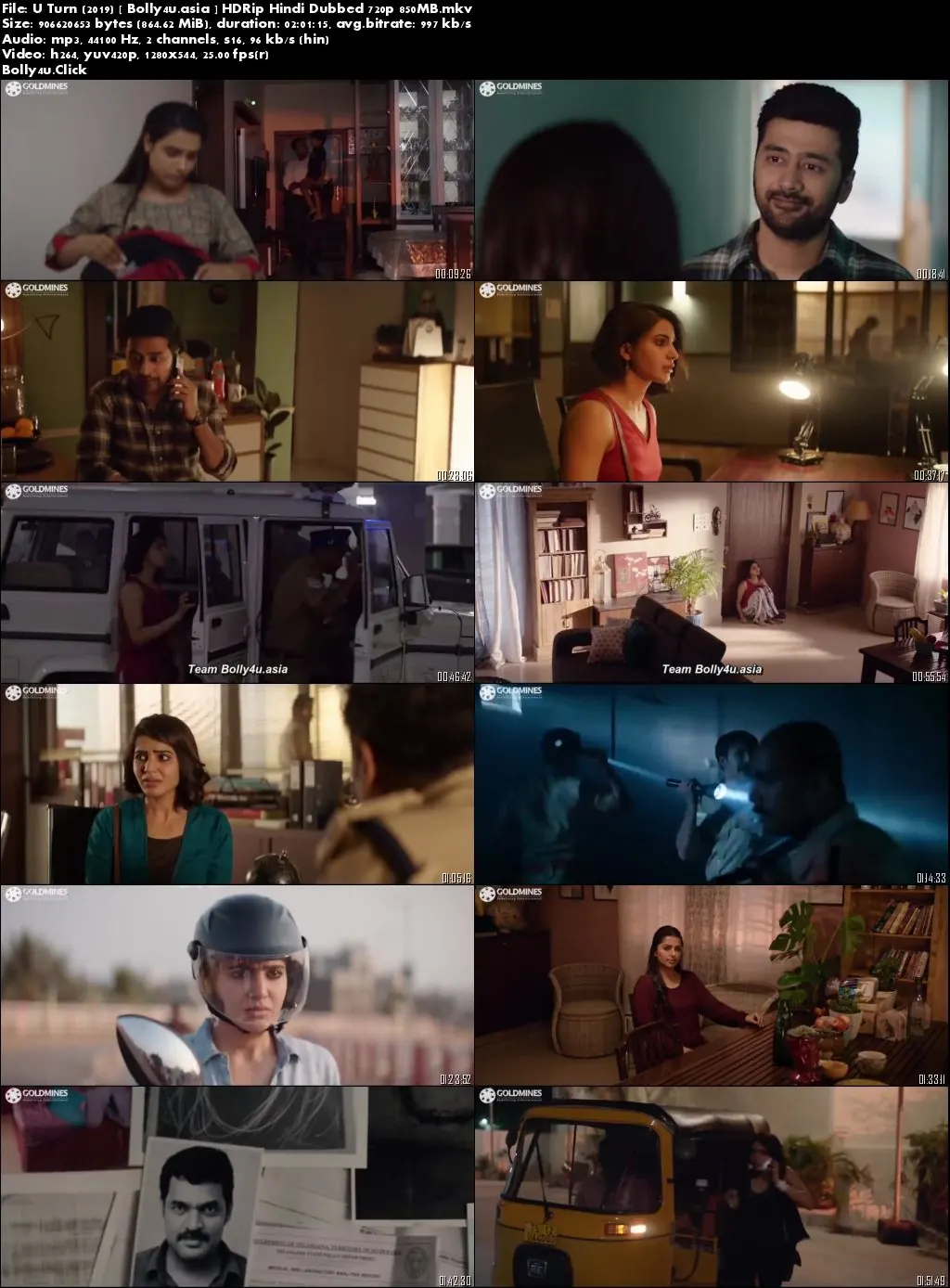 U Turn 2019 HDRip 300MB Hindi Dubbed 480p Download