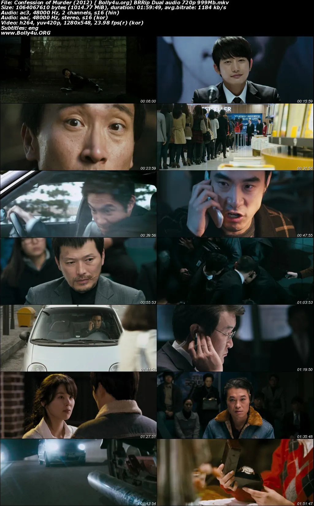 Confession of Murder 2012 BRRip 400Mb Hindi Dual Audio 480p Download