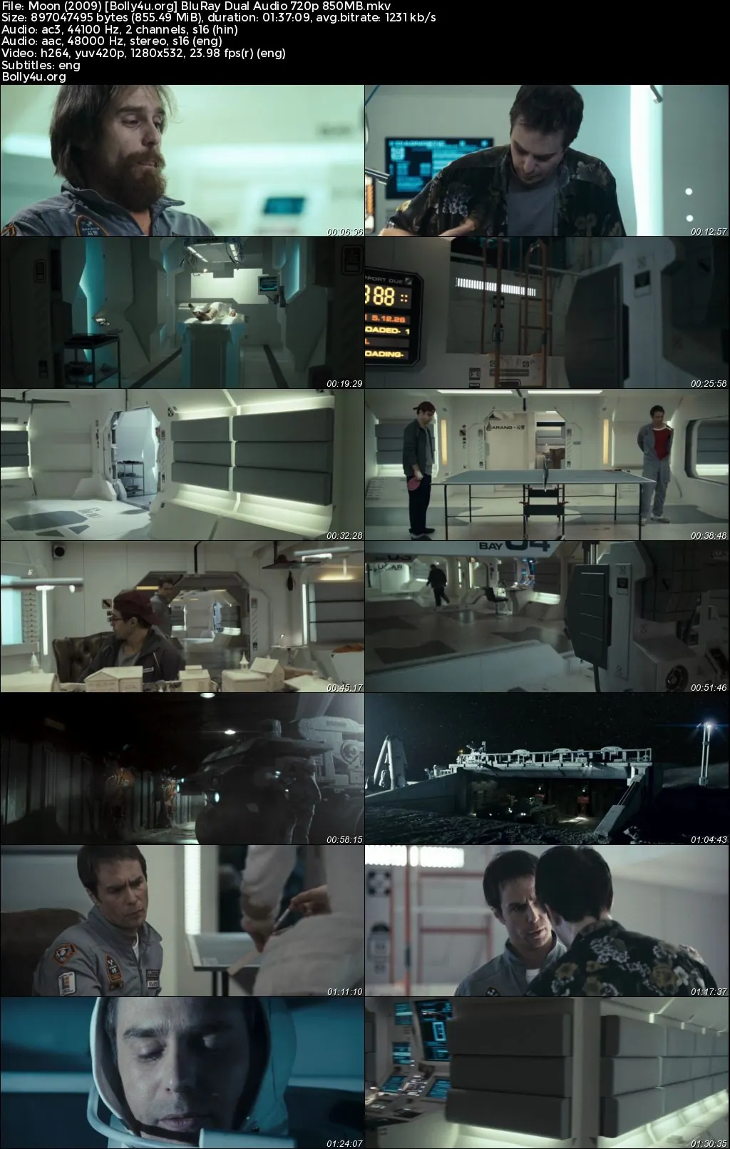 Moon 2009 BluRay Hindi Dual Audio Full Movie Download 720p  480p