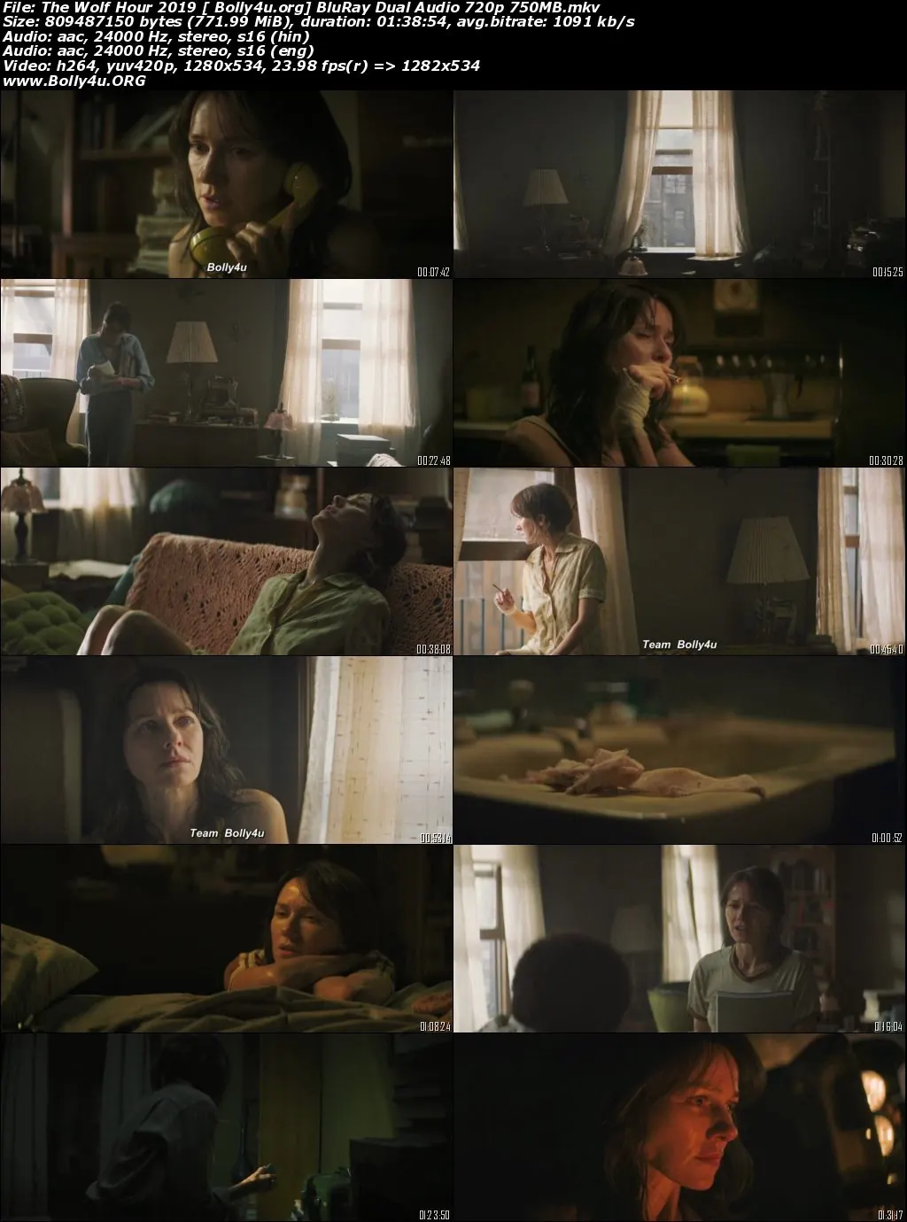 The Wolf Hour 2019 BluRay 750Mb Hindi Dual Audio 720p Download