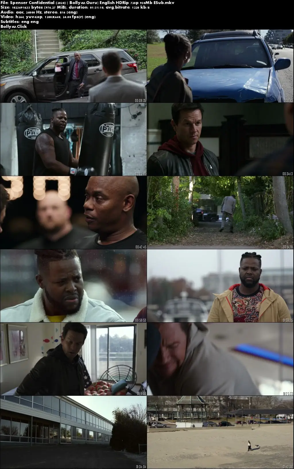 Spenser Confidential 2020 HDRip 950Mb English 720p ESub Download
