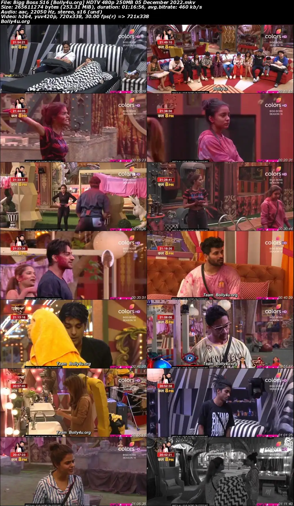 Bigg Boss S16 HDTV 480p 250MB 05 December 2022 Download
