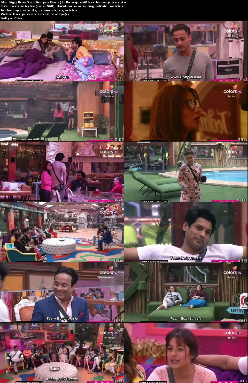 Bigg Boss S13 HDTV 480p 250MB 03 January 2020 Download Bigg Boss S13 HDTV 480p 250MB 03 January 2020 Download