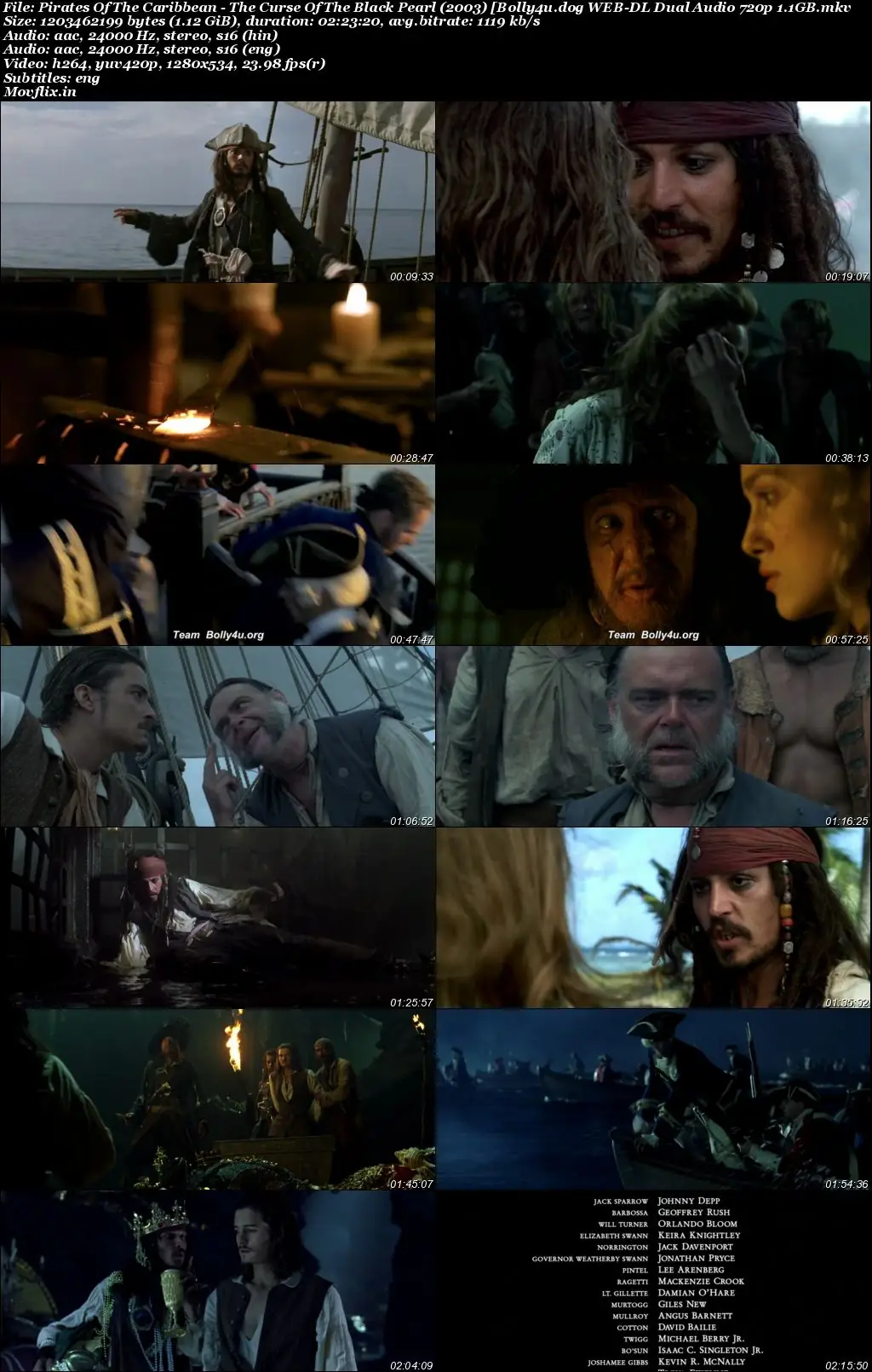 Pirates of the Caribbean The Curse of the Black Pearl 2003 BRRip Hindi Dual Audio ORG Full Movie Download 1080p  720p  480p