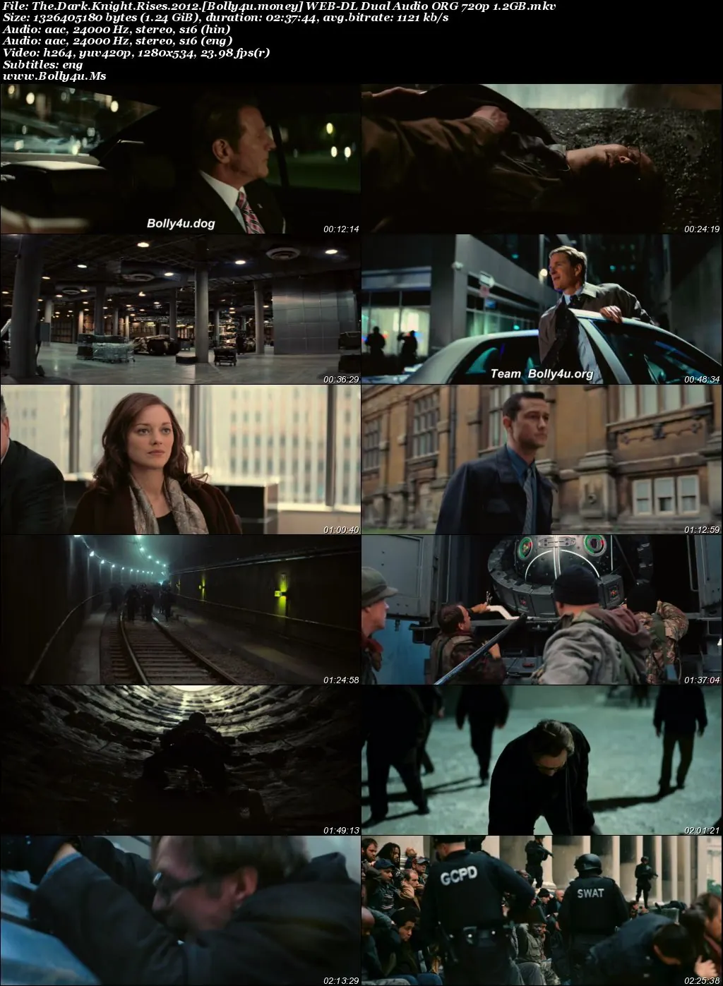 The Dark Knight Rises 2012 BluRay Hindi Dual Audio ORG Full Movie Download 1080p  720p  480p