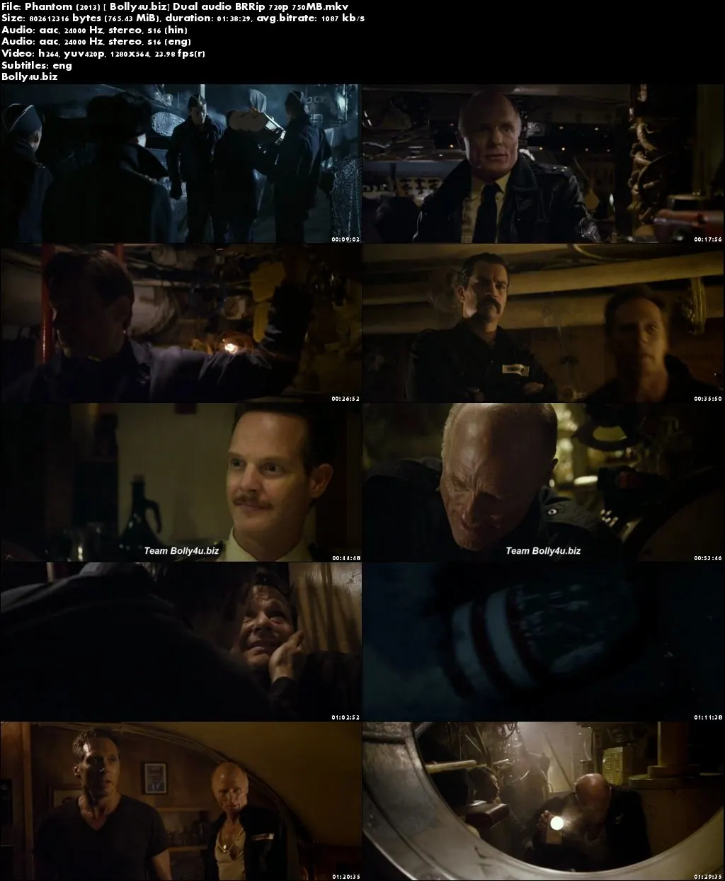Phantom 2013 BRRip 300MB Hindi Dual Audio 480p Download