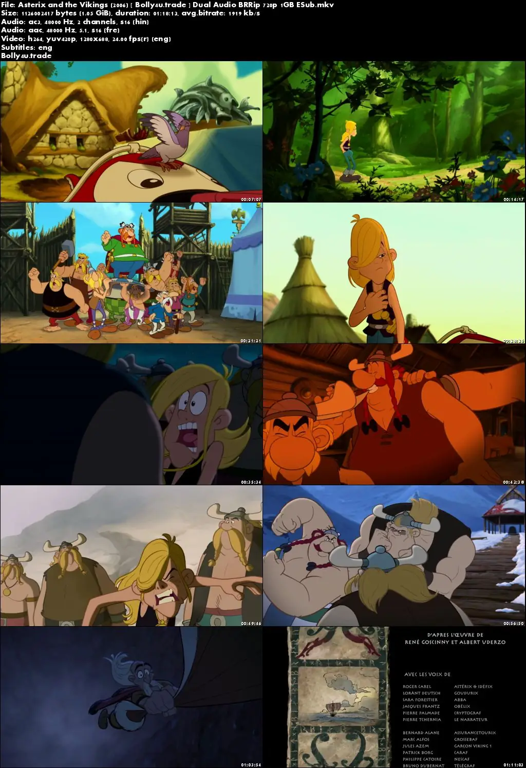Asterix and the Vikings 2006 BRRip 250Mb Hindi Dual Audio 480p ESub Download