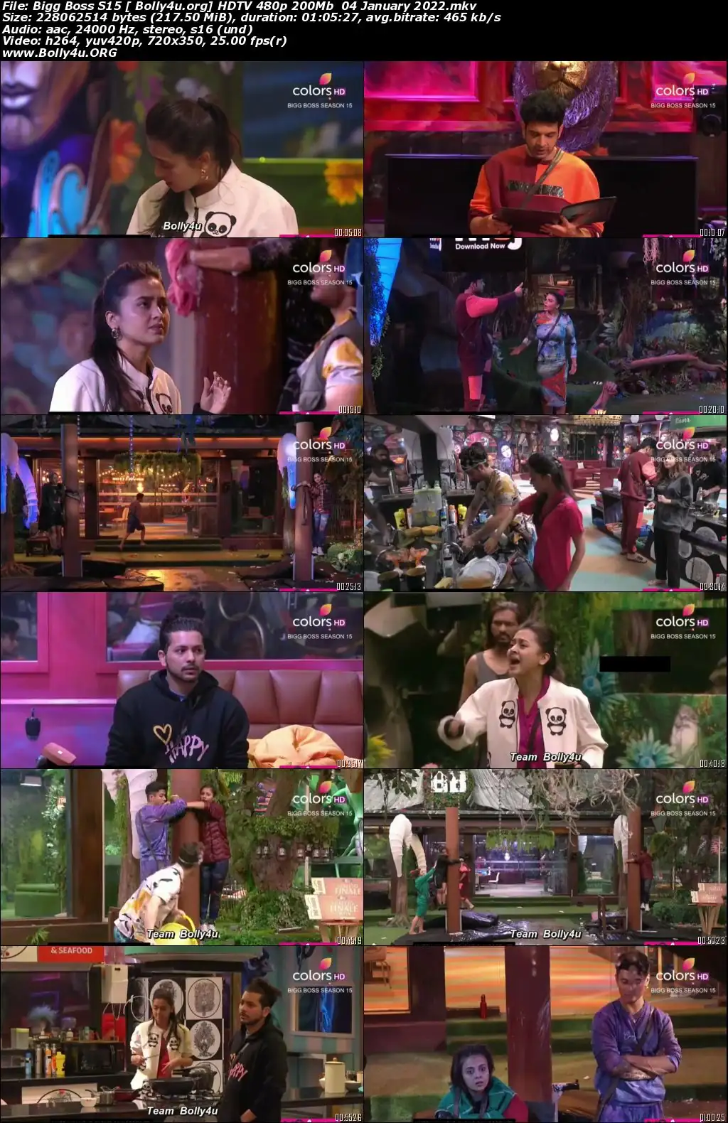 Bigg Boss S15 HDTV 480p 200Mb 04 January 2022 Download