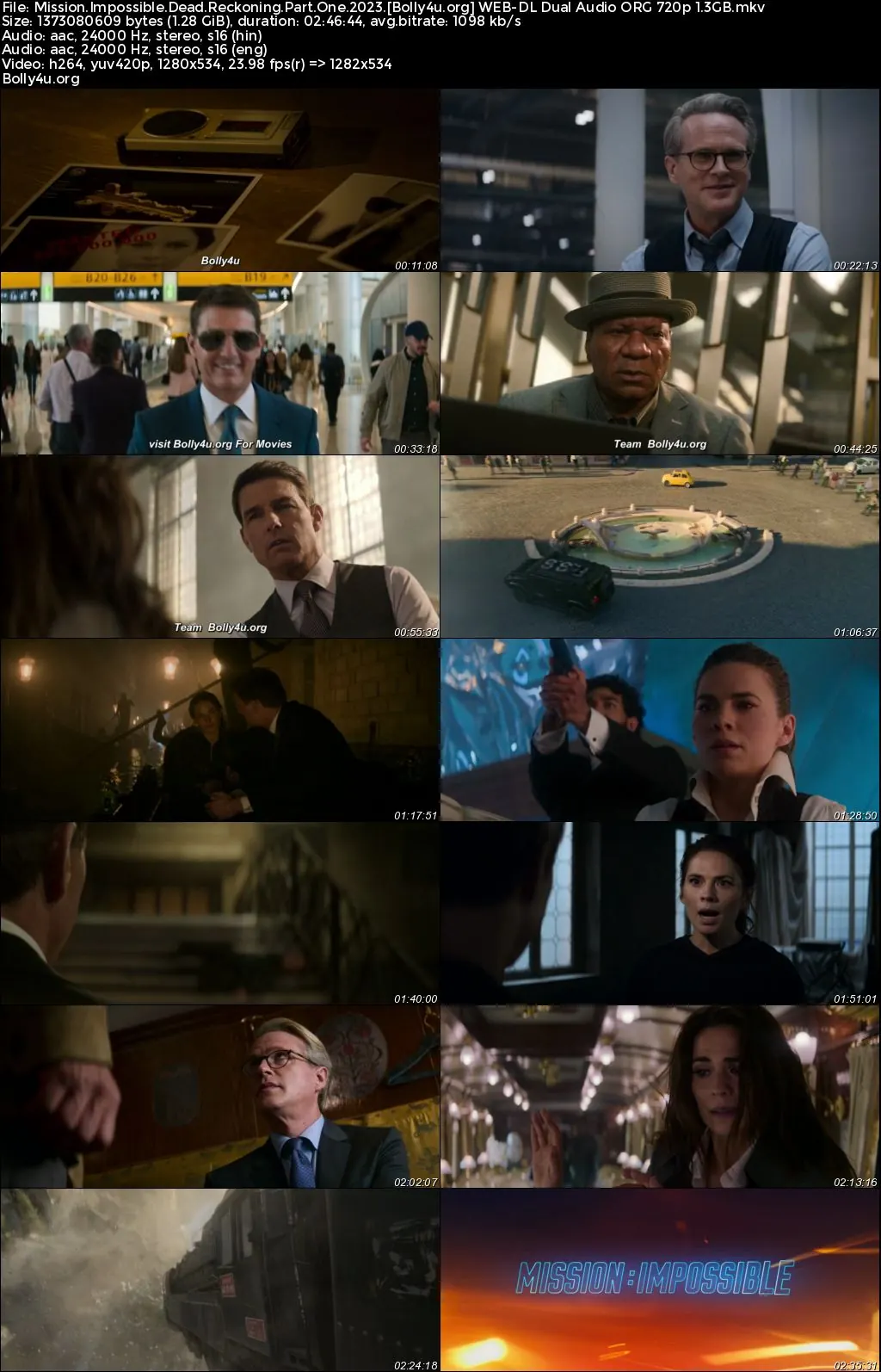 Mission Impossible Dead Reckoning Part One 2023 WEB-DL Hindi Dual Audio ORG Full Movie Download 1080p  720p  480p