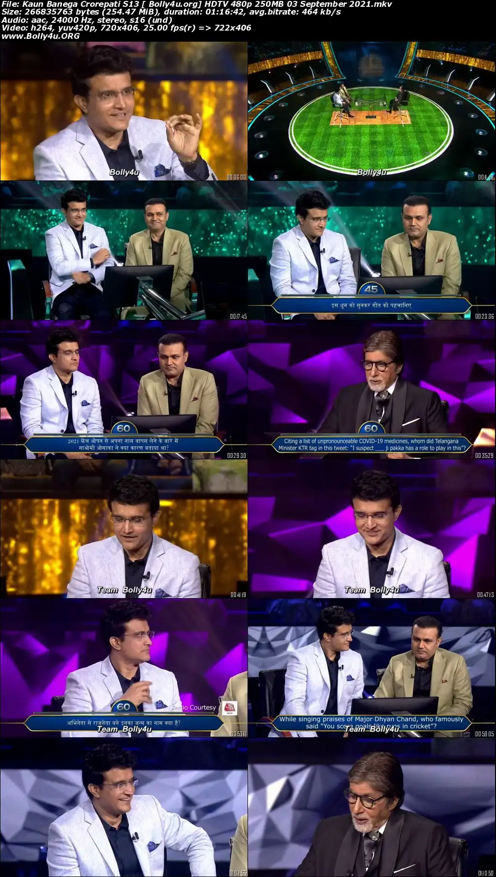 Kaun Banega Crorepati S13 HDTV 480p 250MB 03 September 2021 Download