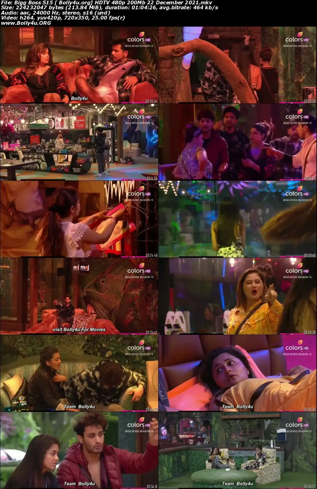 Bigg Boss S15 HDTV 480p 200Mb 22 December 2021 Download