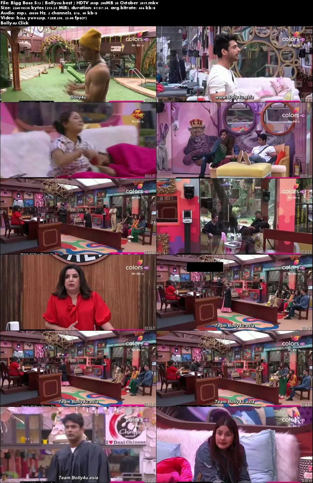 Bigg Boss S13 HDTV 480p 200MB 28 October 2019 Download