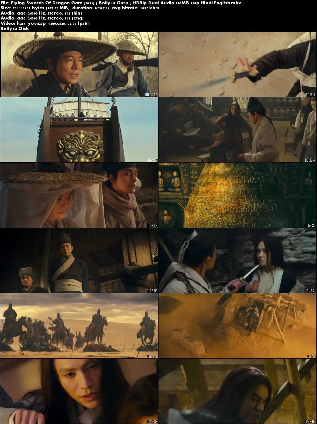 Flying Swords Of Dragon Gate 2011 HDRip 480p Hindi Dual Audio 400MB Download