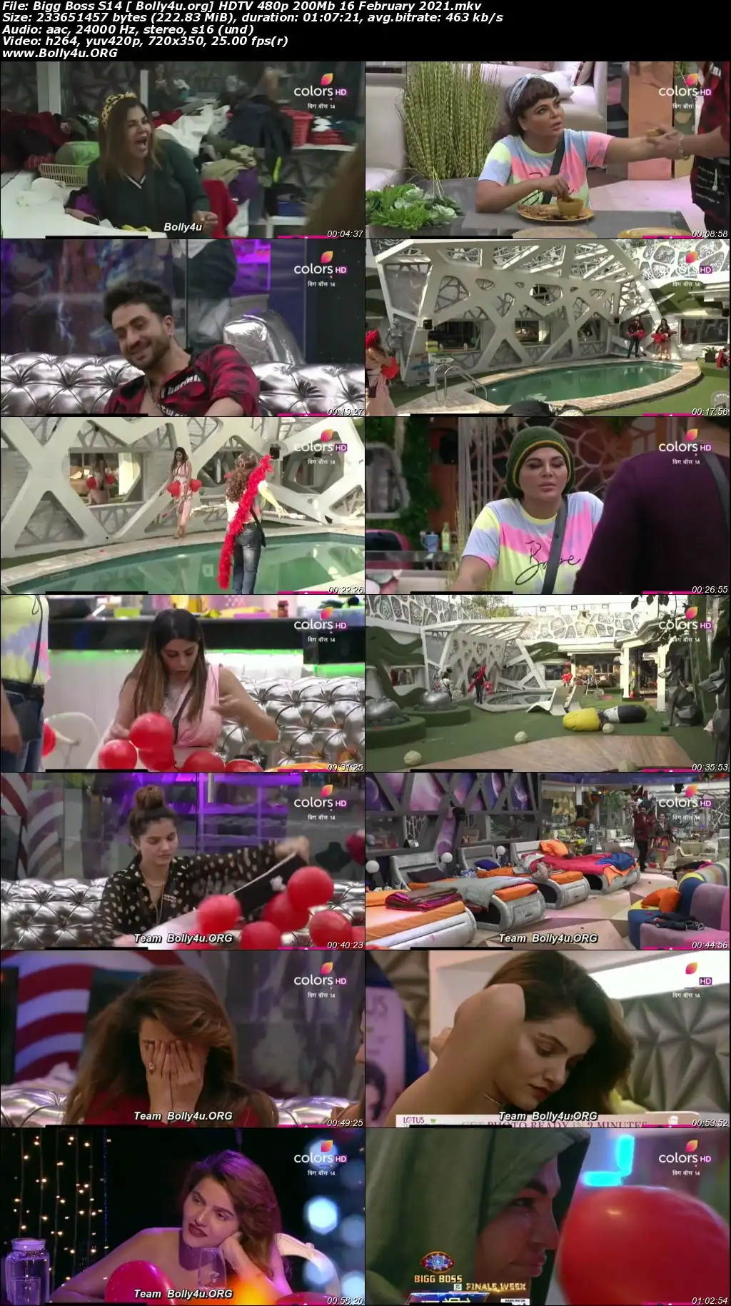 Bigg Boss S14 HDTV 480p 200Mb 16 February 2021 Download
