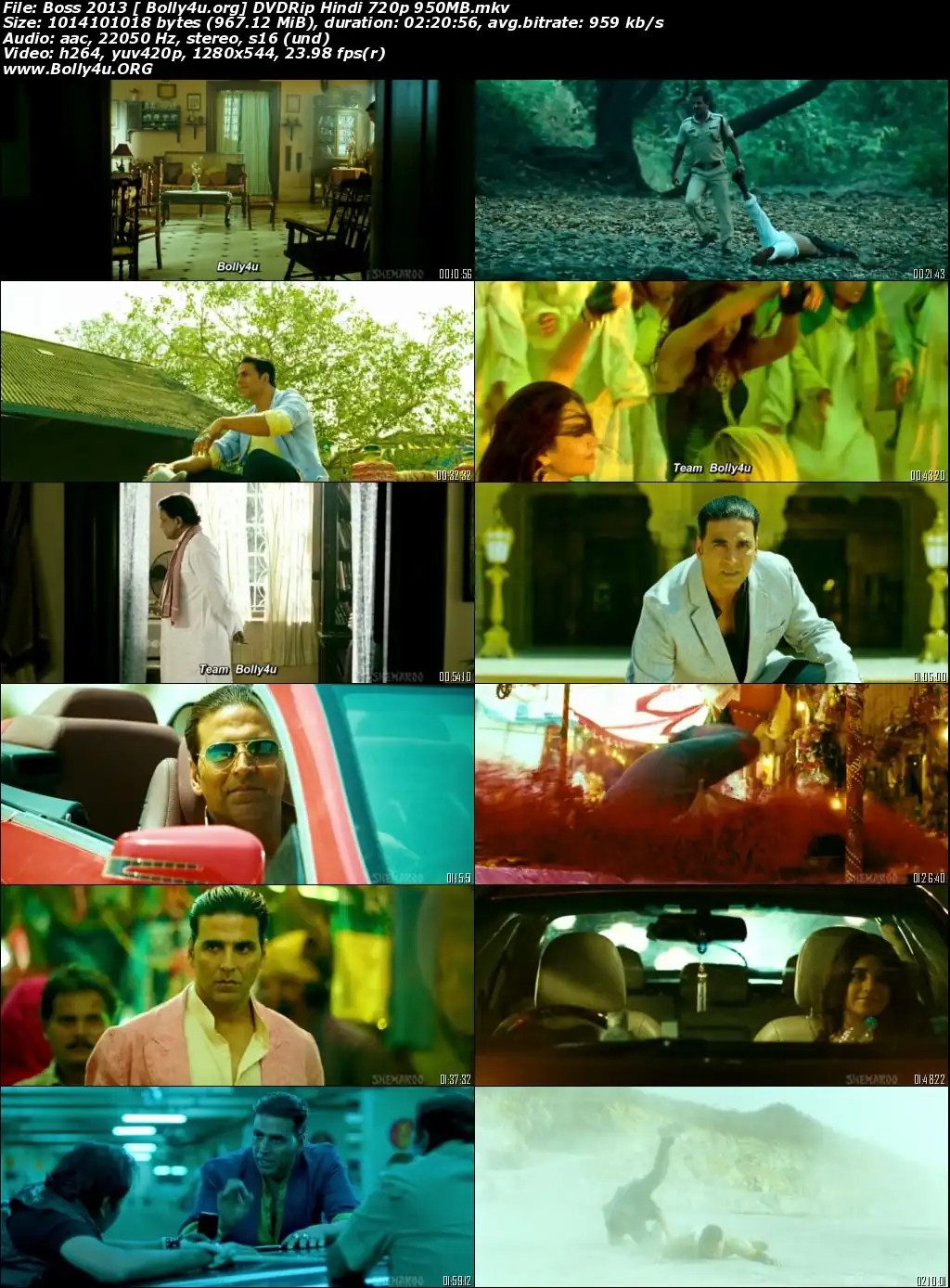 Boss 2013 DVDRip Hindi Movie Download 720p  480p