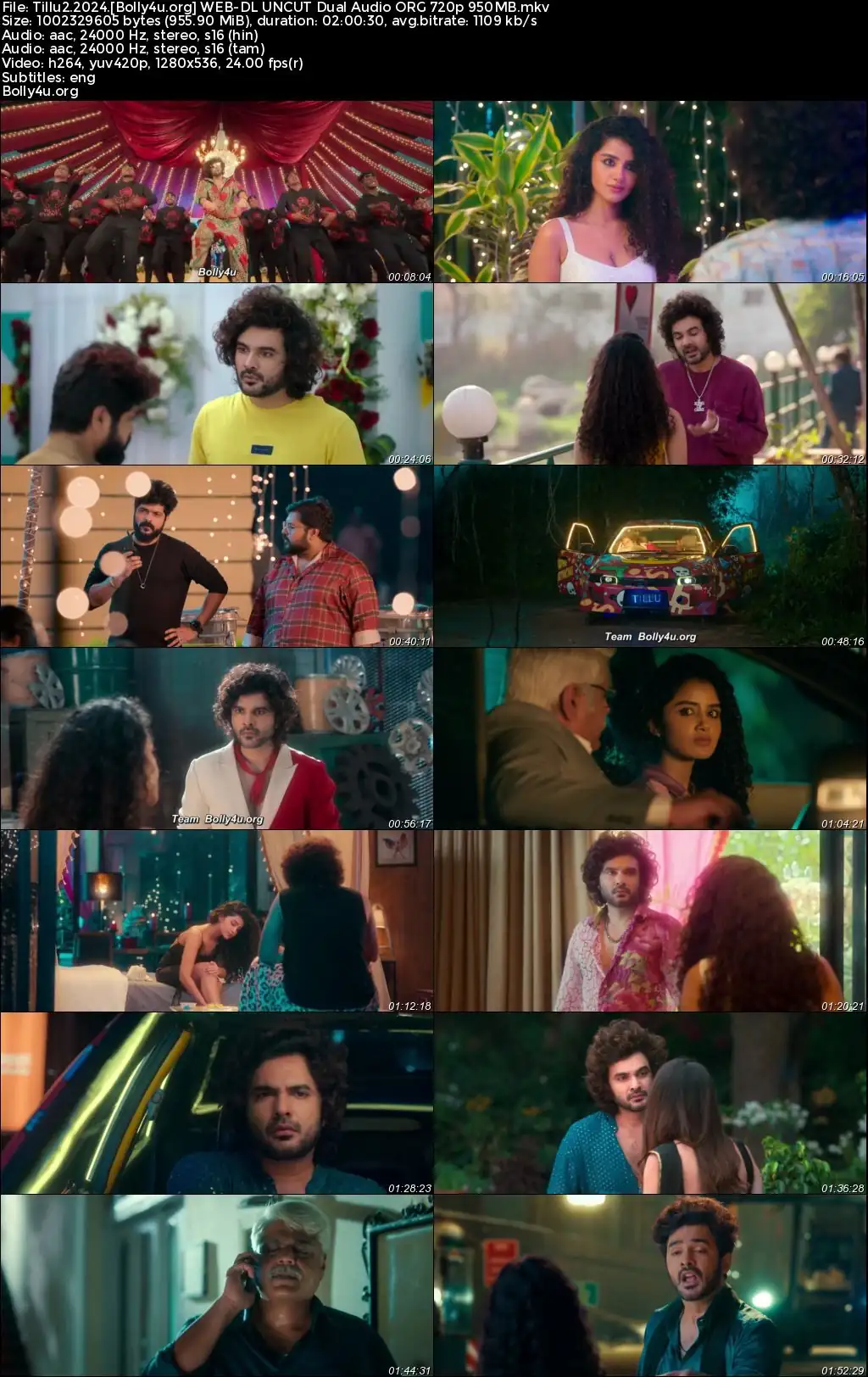 Tillu Square 2024 WEB-DL UNCUT Hindi Dual Audio ORG Full Movie Download 1080p  720p  480p