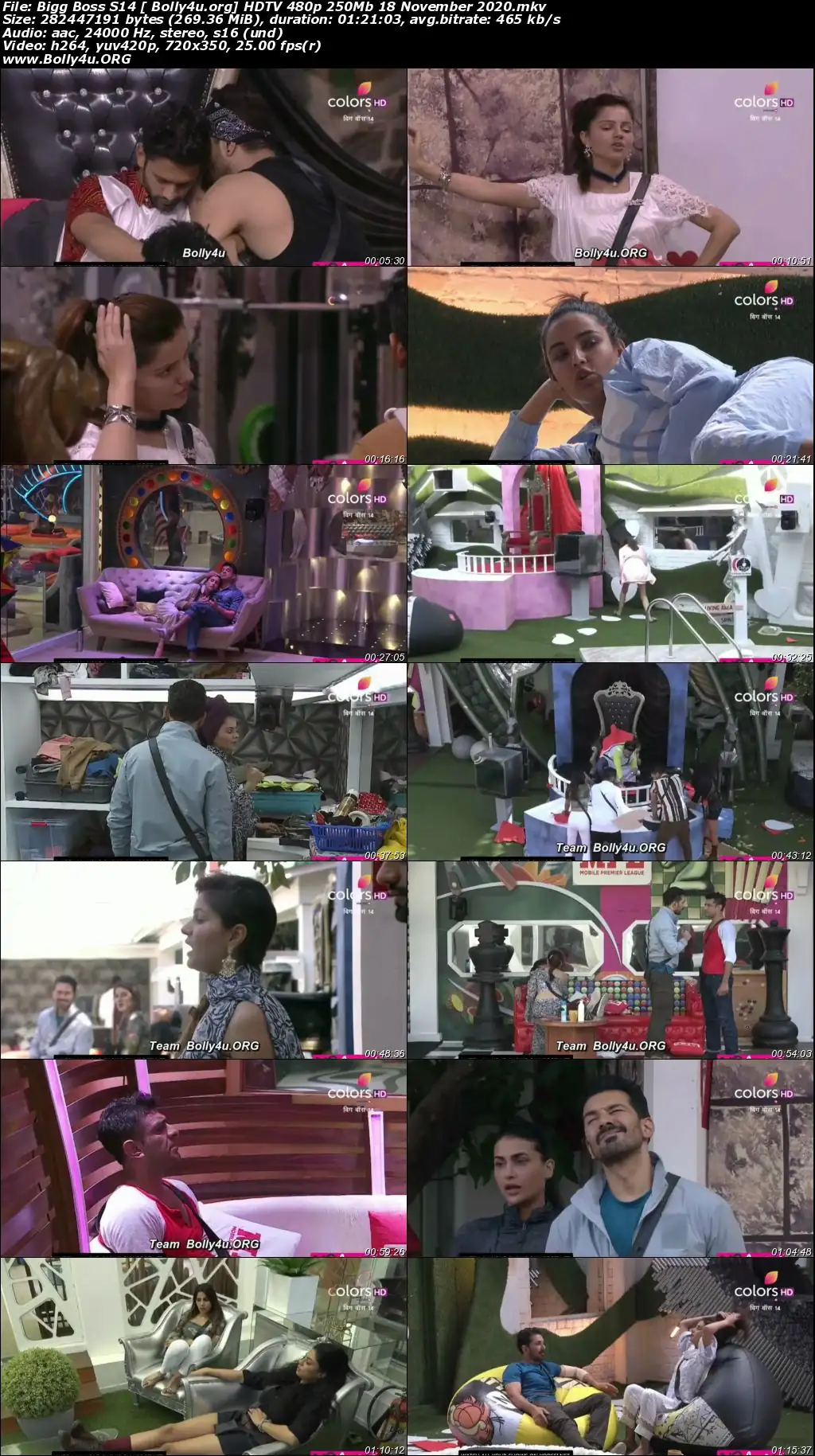 Bigg Boss S14 HDTV 480p 250Mb 18 November 2020 Download