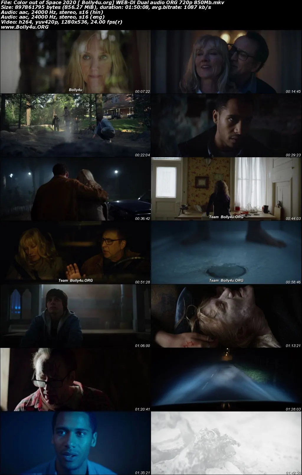 Color Out of Space 2020 WEB-DL 850Mb Hindi Dual Audio ORG 720p Download