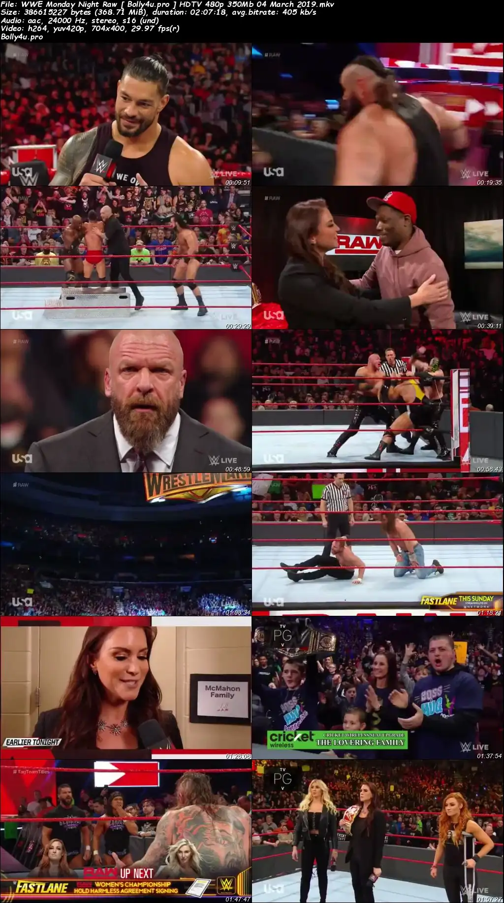 WWE Monday Night Raw HDTV 480p 350Mb 04 March 2019 Download WWE Monday Night Raw HDTV 480p 350Mb 04 March 2019 Download