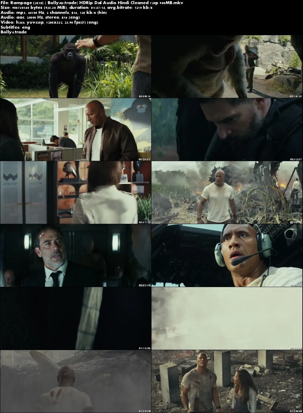 Rampage 2018 HDRip 350MB Hindi Dual Audio 480p ESub Download