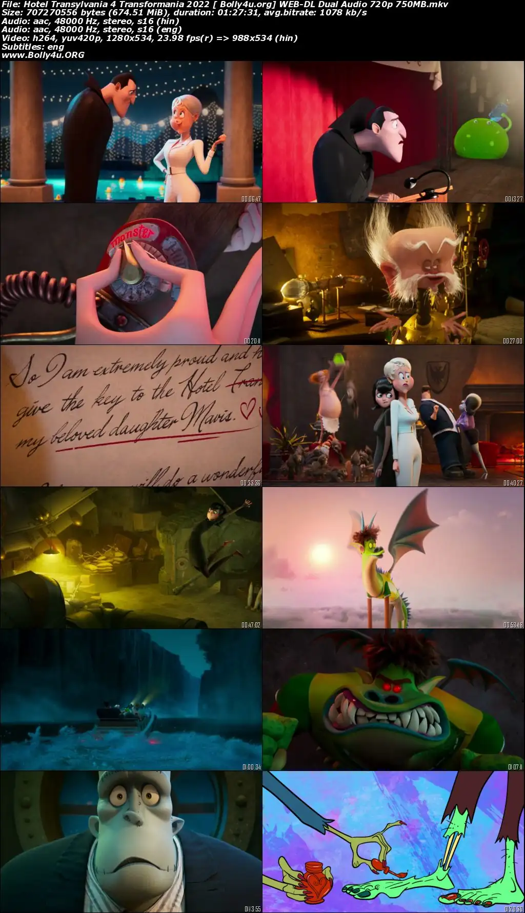 Hotel Transylvania 4 Transformania 2022 WEB-DL 300Mb Hindi Dual Audio 480p Download