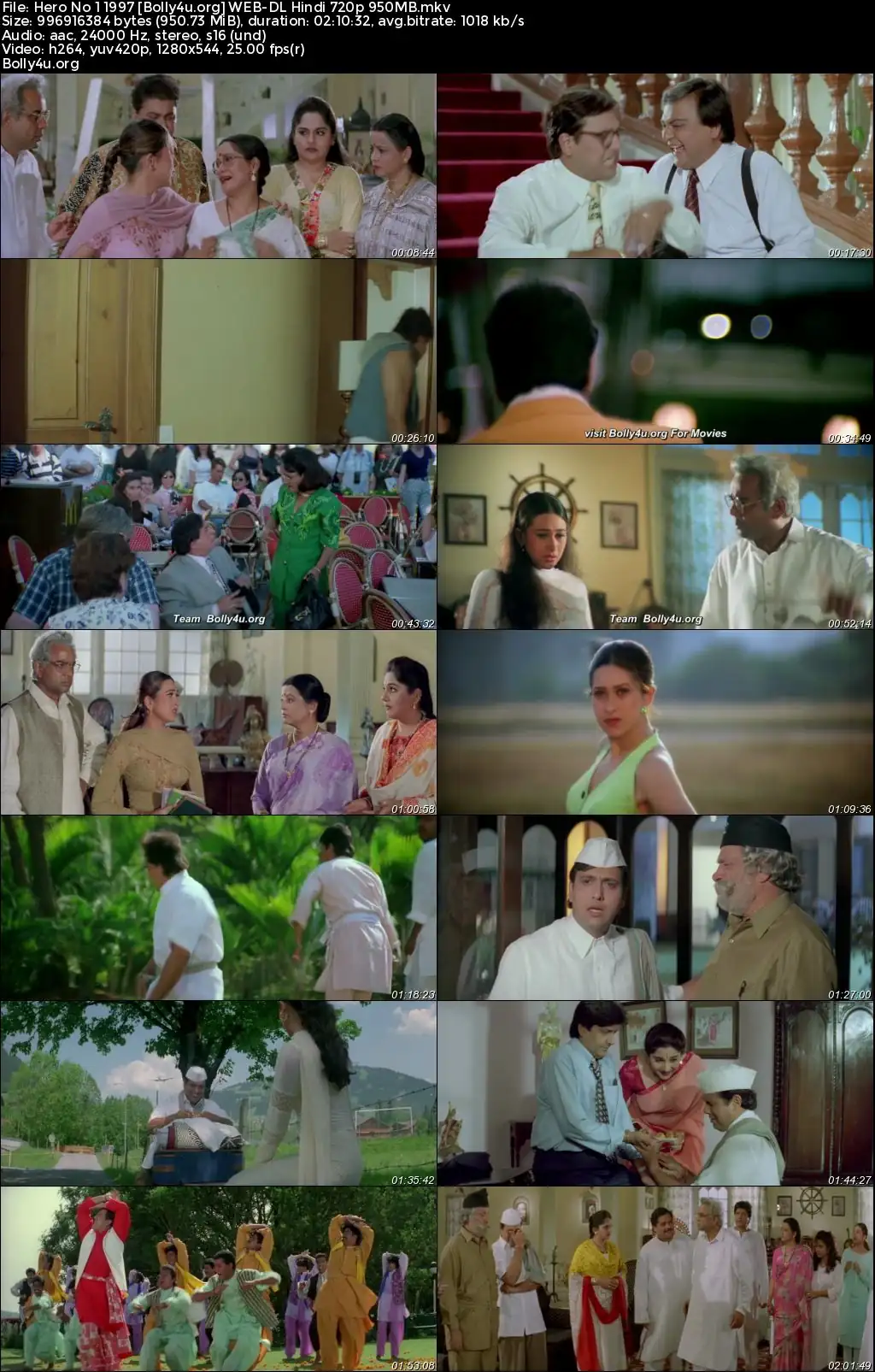 Hero No 1 1997 WEB-DL Hindi Full Movie Download 1080p  720p  480p