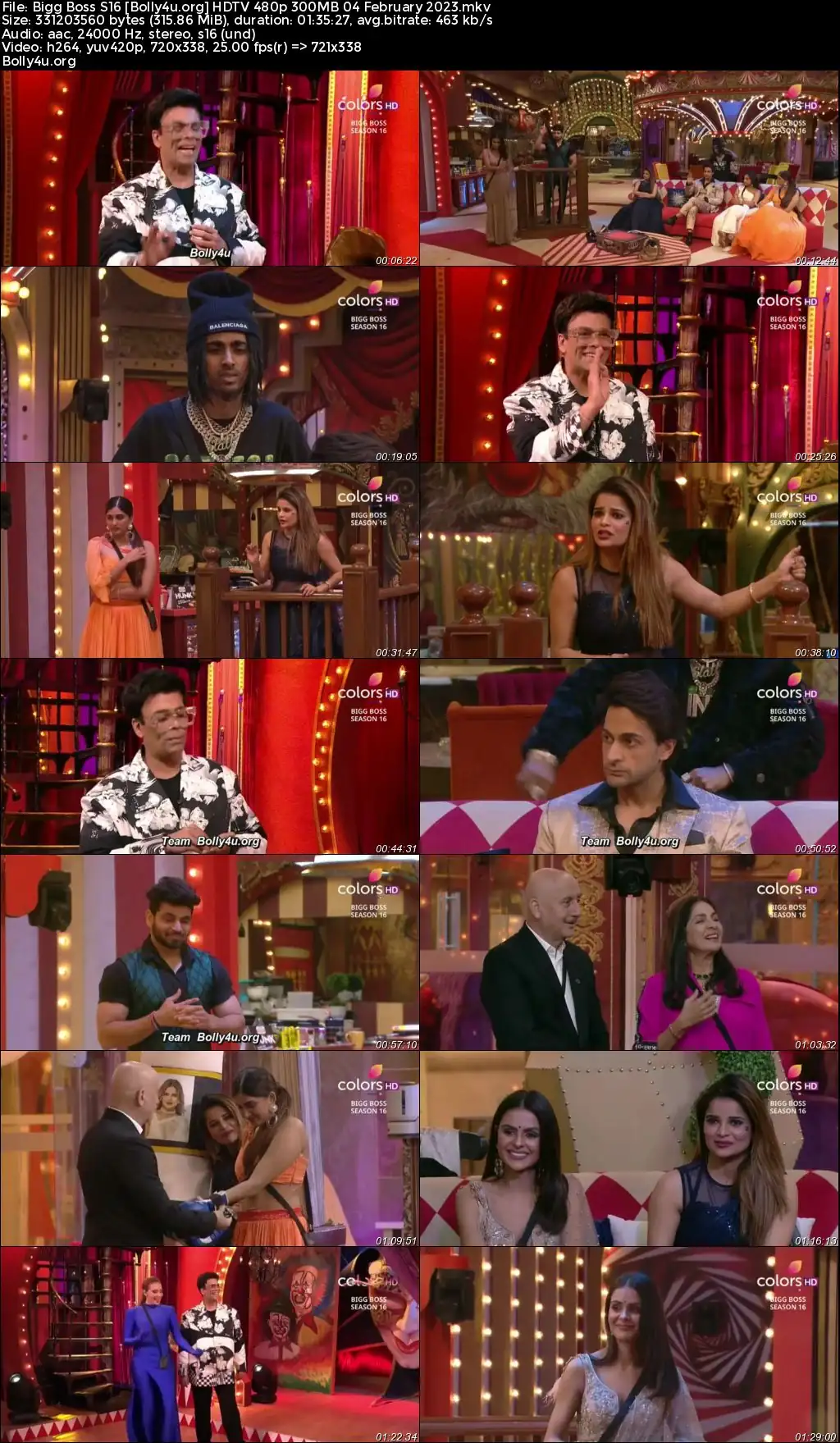 Bigg Boss S16 HDTV 480p 300MB 04 February 2023 Download