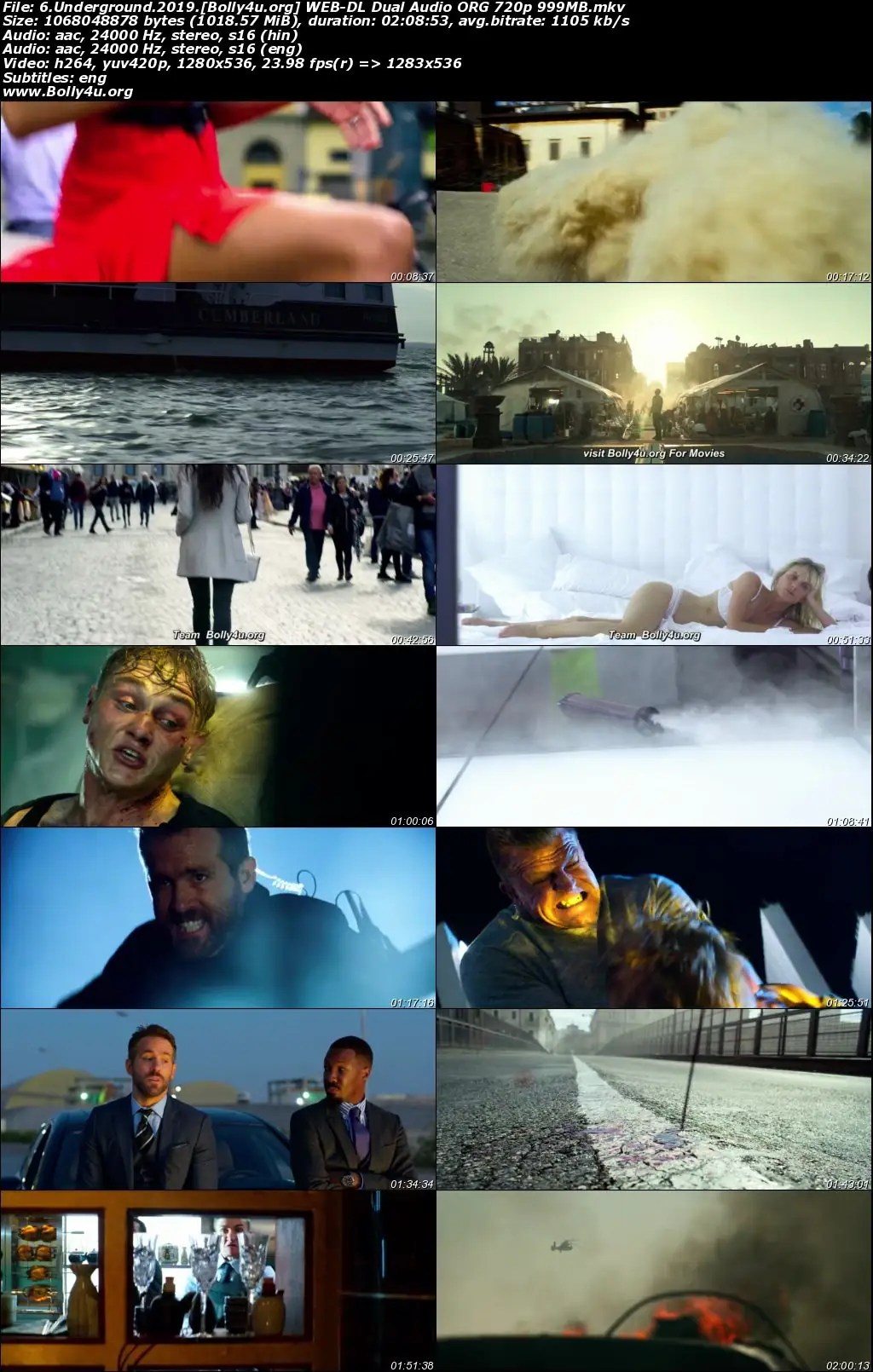 6 Underground 2019 WEB-DL Hindi Dual Audio ORG Full Movie Download 1080p  720p  480p