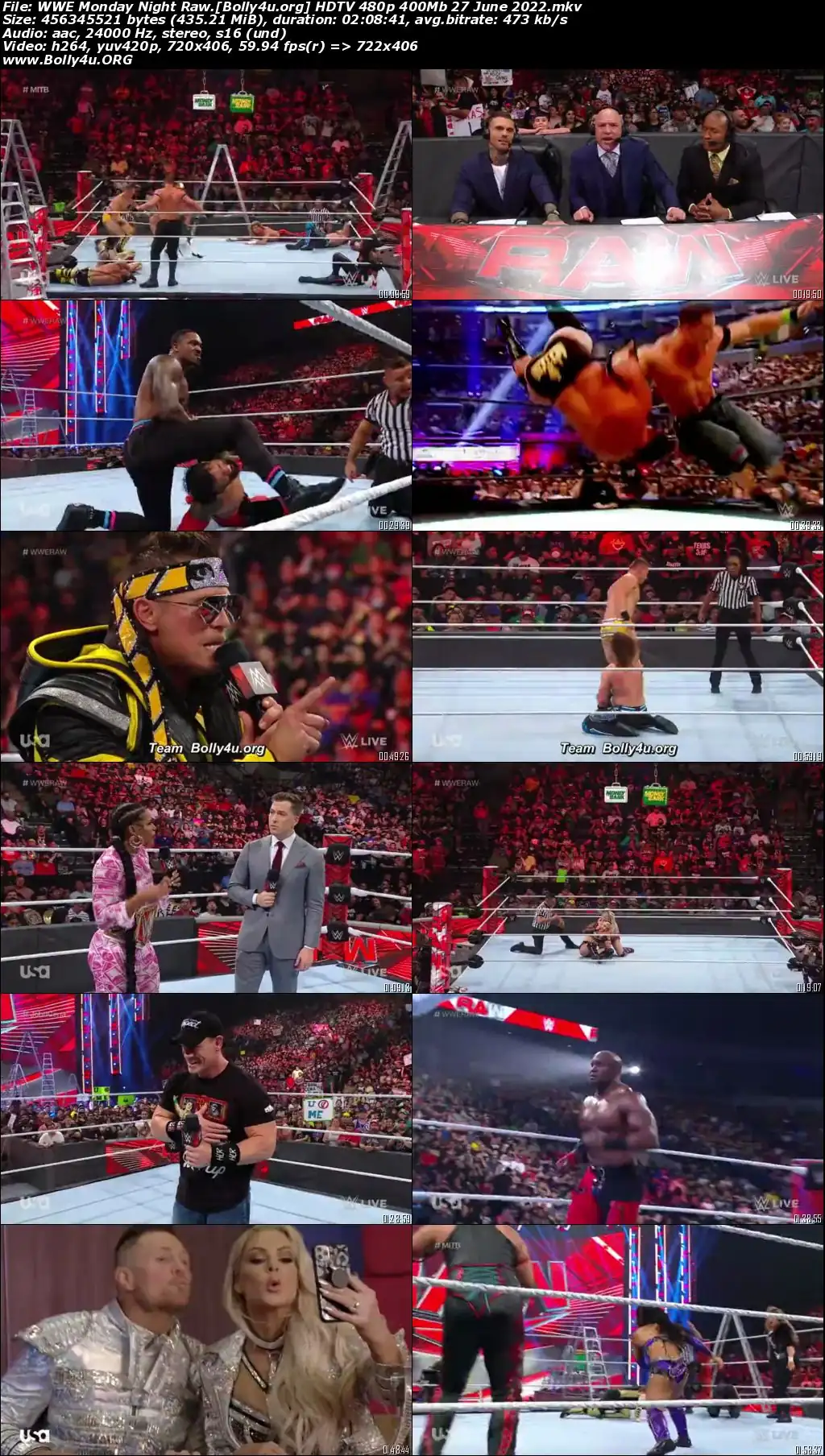 WWE Monday Night Raw HDTV 480p 400Mb 27 June 2022 Download