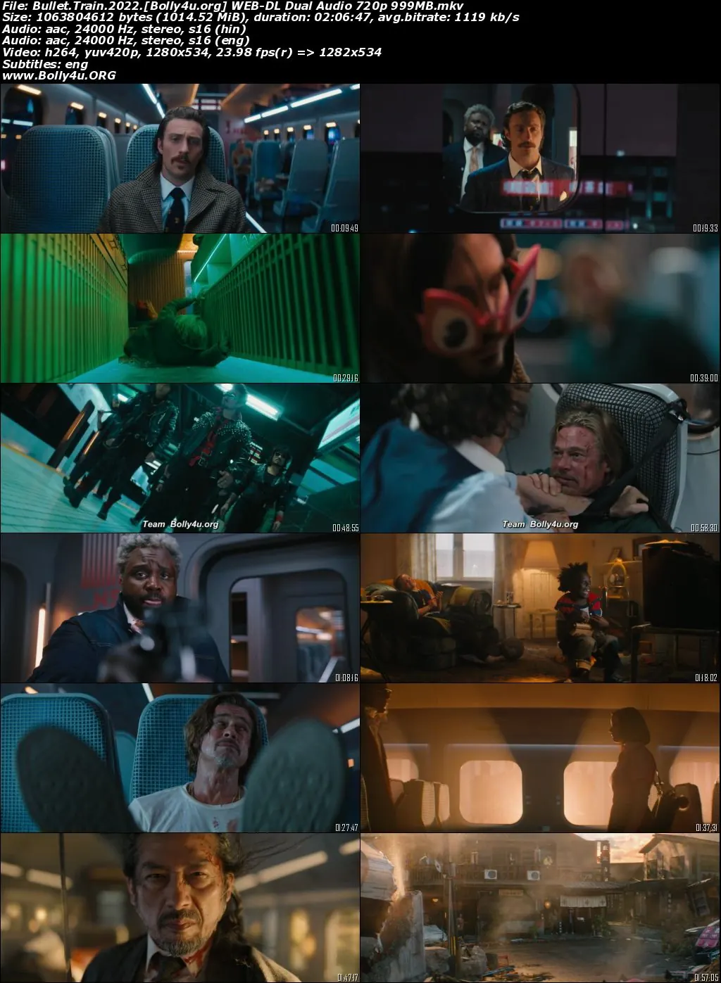 Bullet Train 2022 WEB-DL Hindi Dual Audio ORG Full Movie Download 1080p  720p  480p