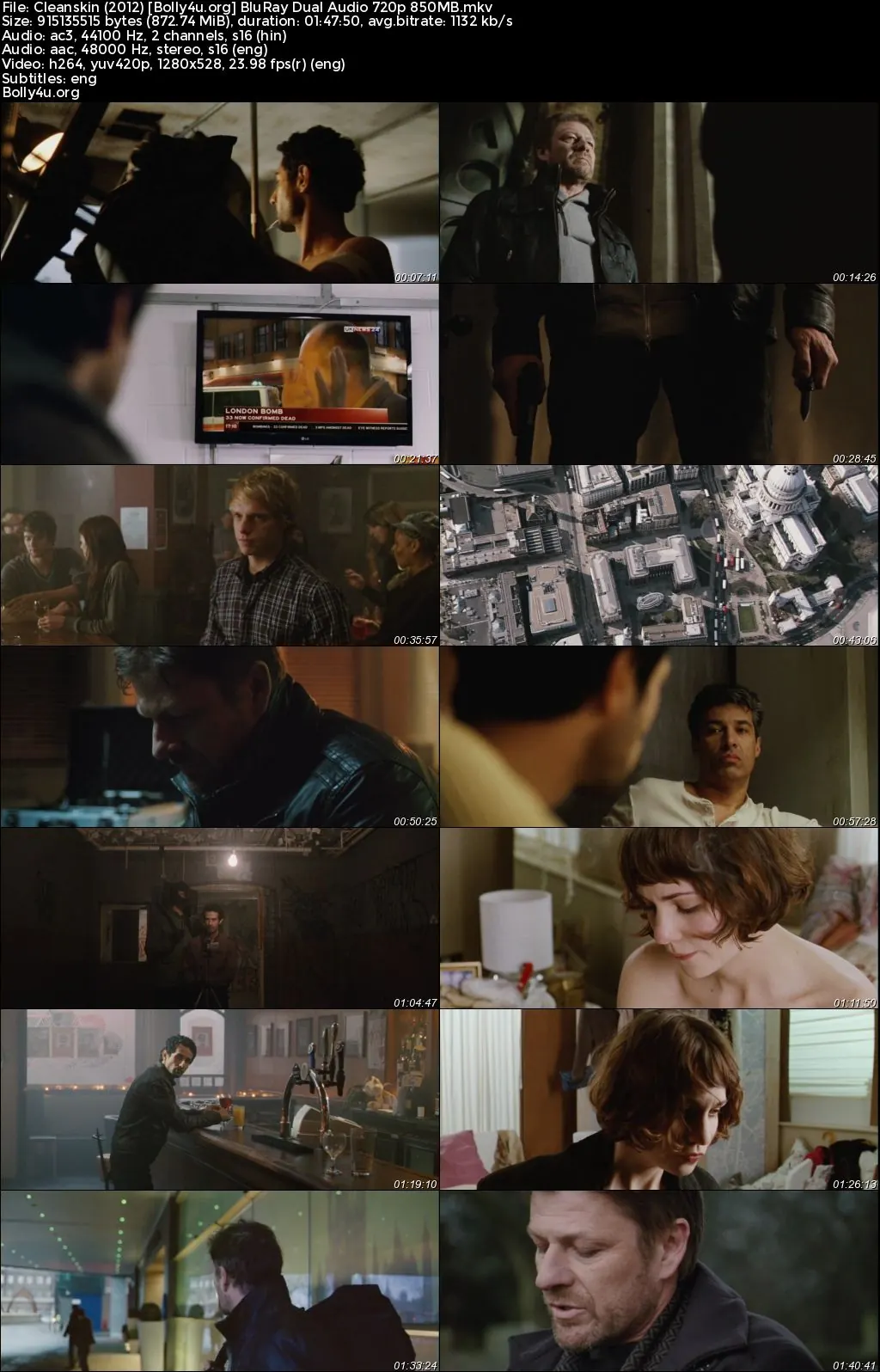 Cleanskin 2012 BluRay Hindi Dual Audio Full Movie Download 720p  480p