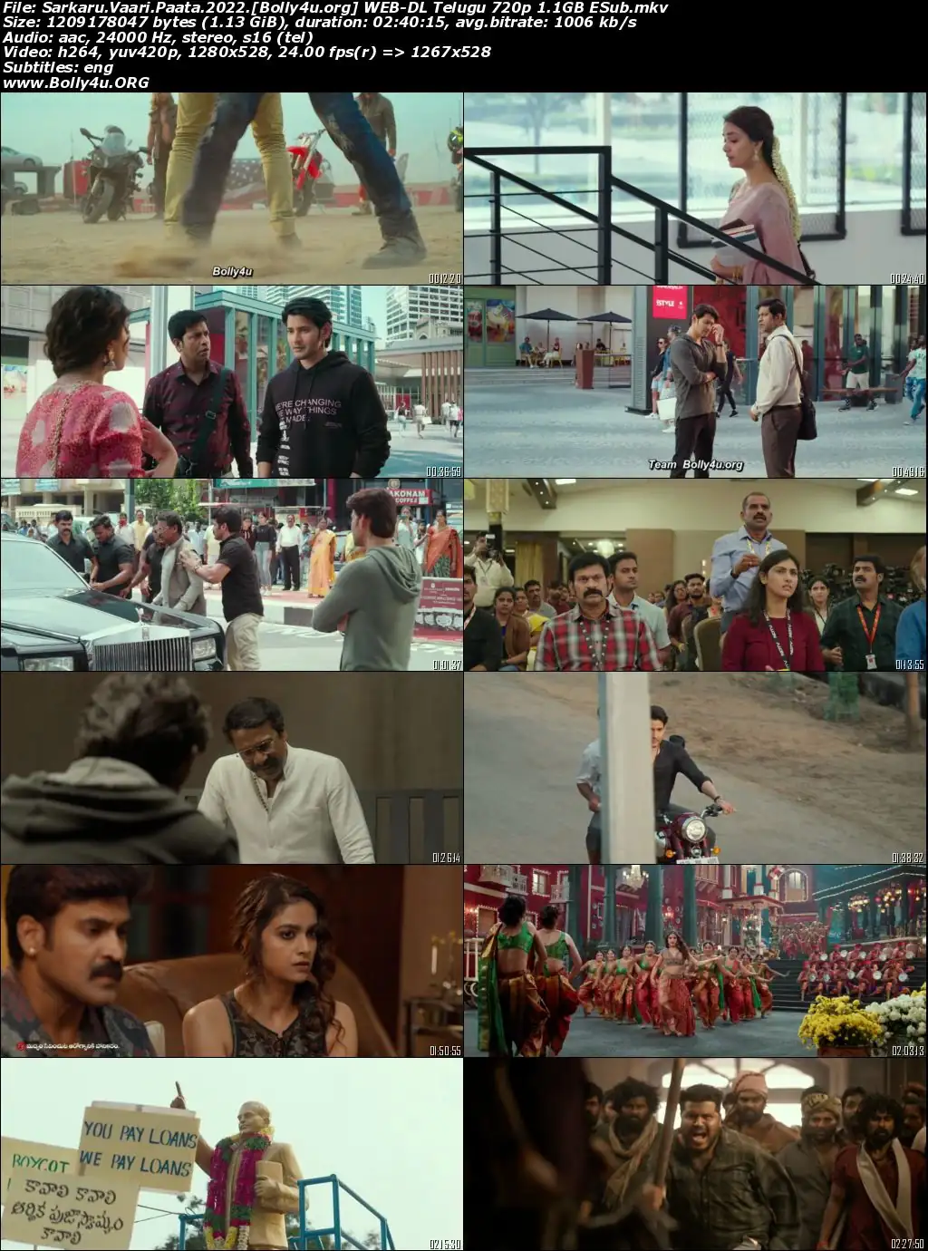 Sarkaru Vaari Paata 2022 WEB-DL Telugu 720p 480p ESub Download