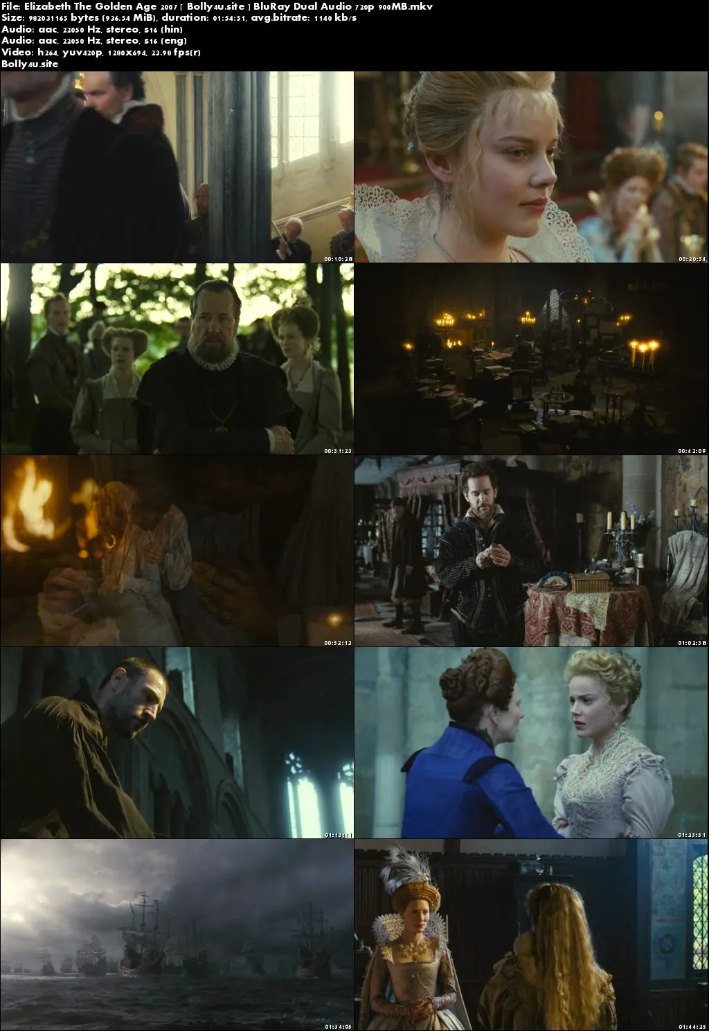 Elizabeth The Golden Age 2007 BluRay 350MB Hindi Dual Audio 480p Download