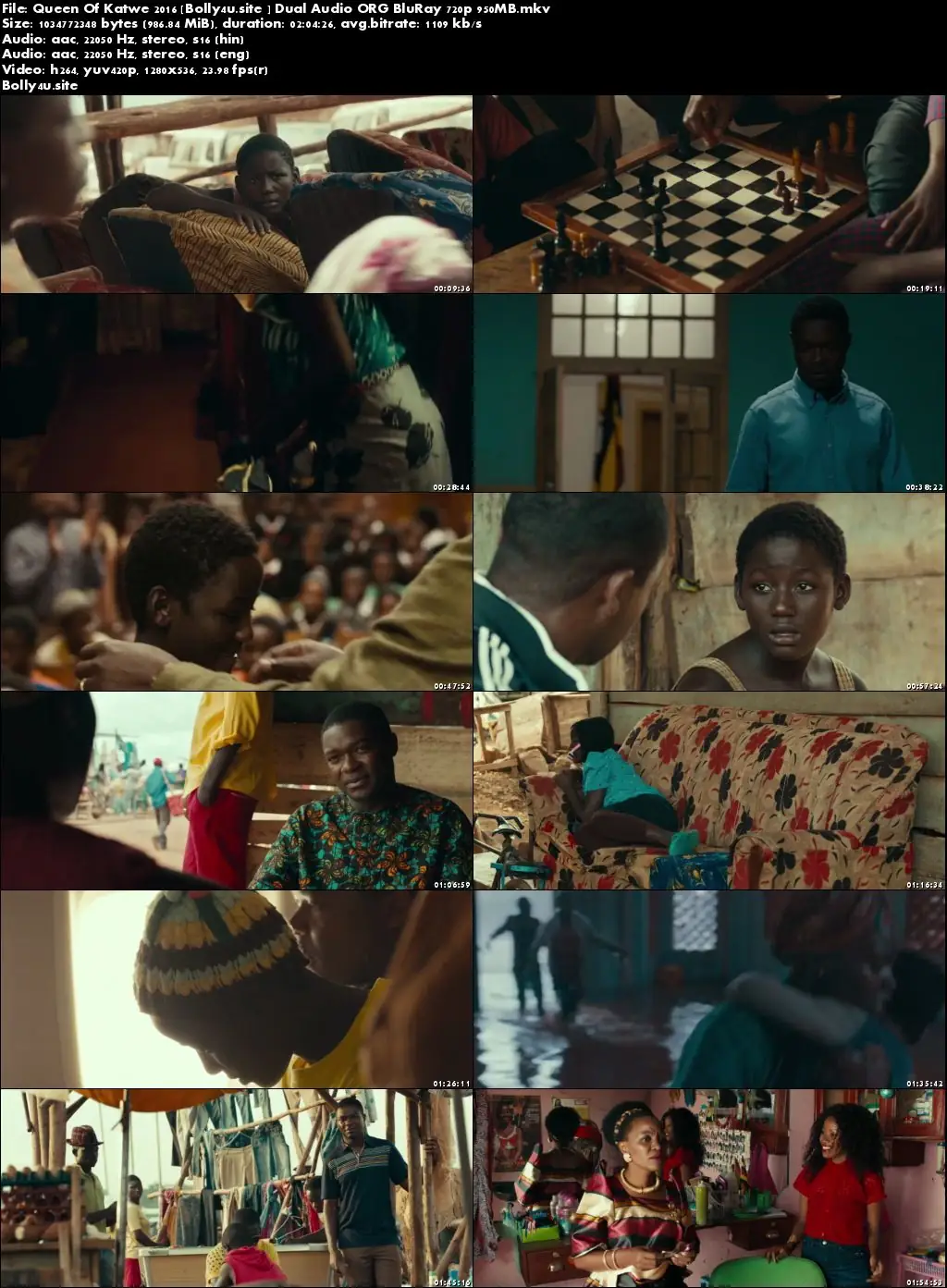 Queen Of Katwe 2016 BluRay 400Mb Hindi Dual Audio ORG 480p Download Queen Of Katwe 2016 BluRay 400Mb Hindi Dual Audio ORG 480p Download