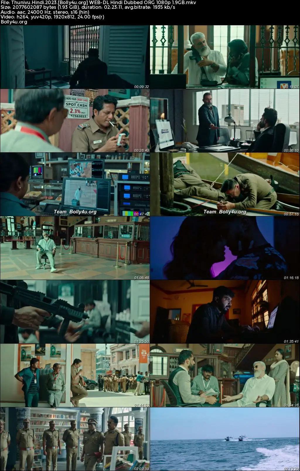 Thunivu 2023 HDRip Hindi Dubbed ORG Full Movie Download 1080p  720p  480p