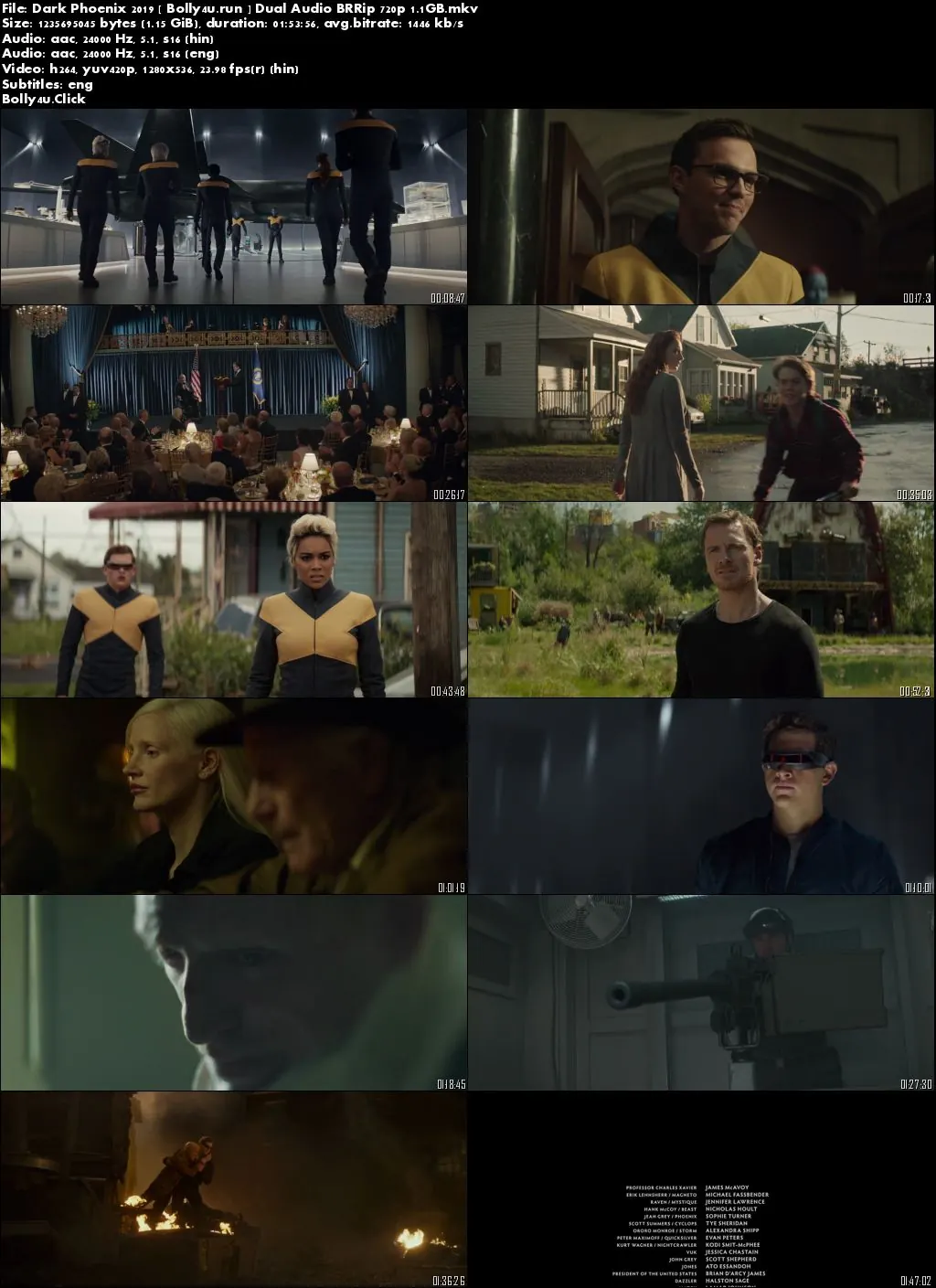 X-Men Dark Phoenix 2019 BRRip 400MB Hindi Dual Audio ORG 480p Download