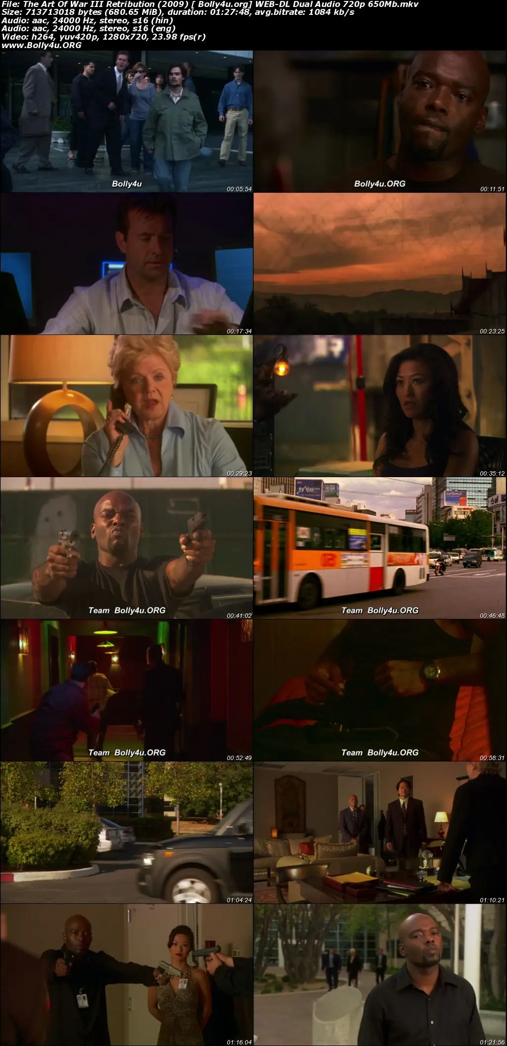 The Art Of War III Retribution 2009 WEB-DL 650Mb Hindi Dual Audio 720p Download