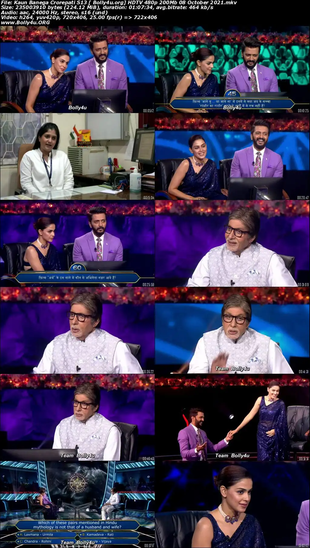 Kaun Banega Crorepati S13 HDTV 480p 200Mb 08 October 2021 Watch Online Free Download bolly4u