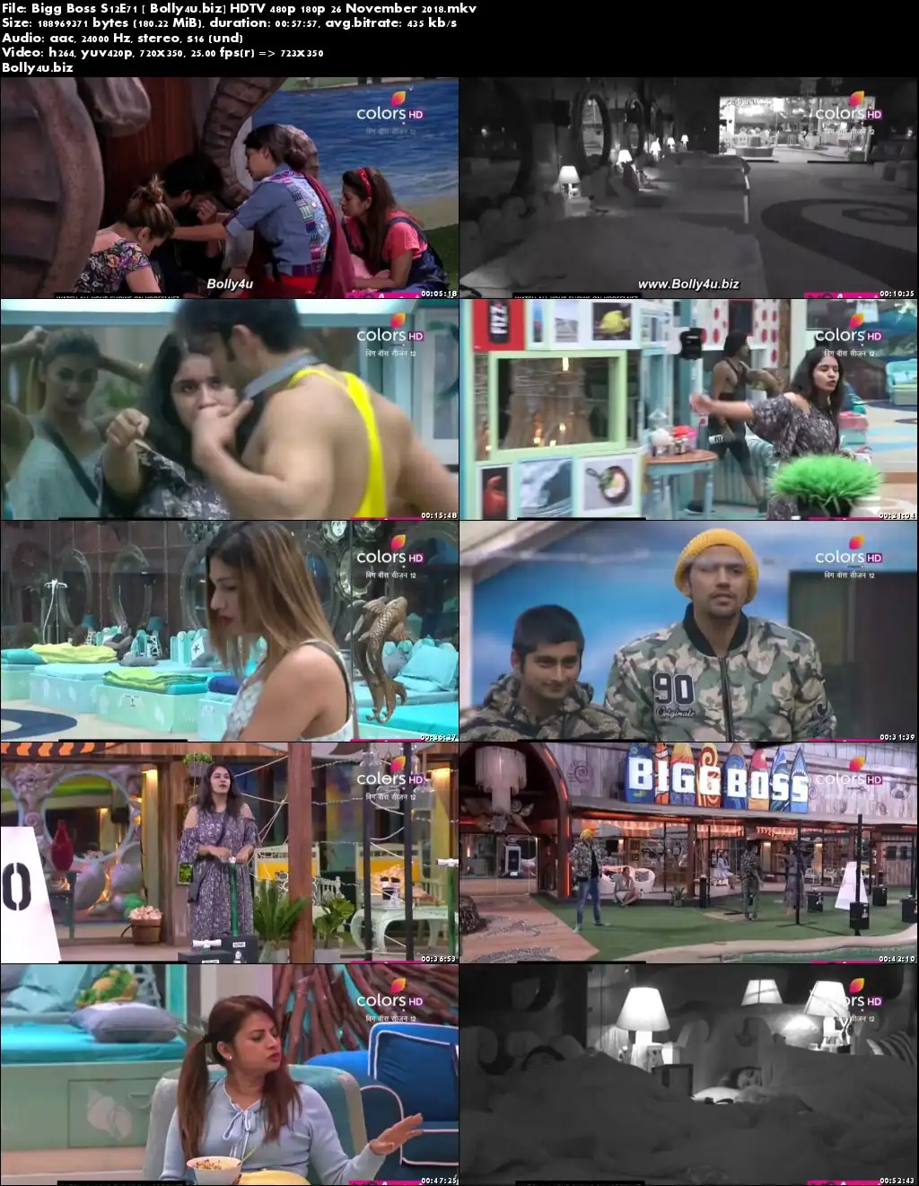 Bigg Boss S12E71 HDTV 480p 180Mb 26 November 2018 Download