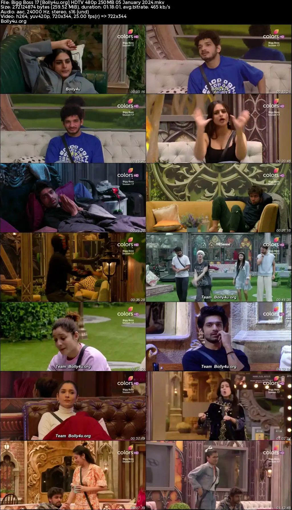 Bigg Boss 17 HDTV 480p 250MB 05 January 2024 Download